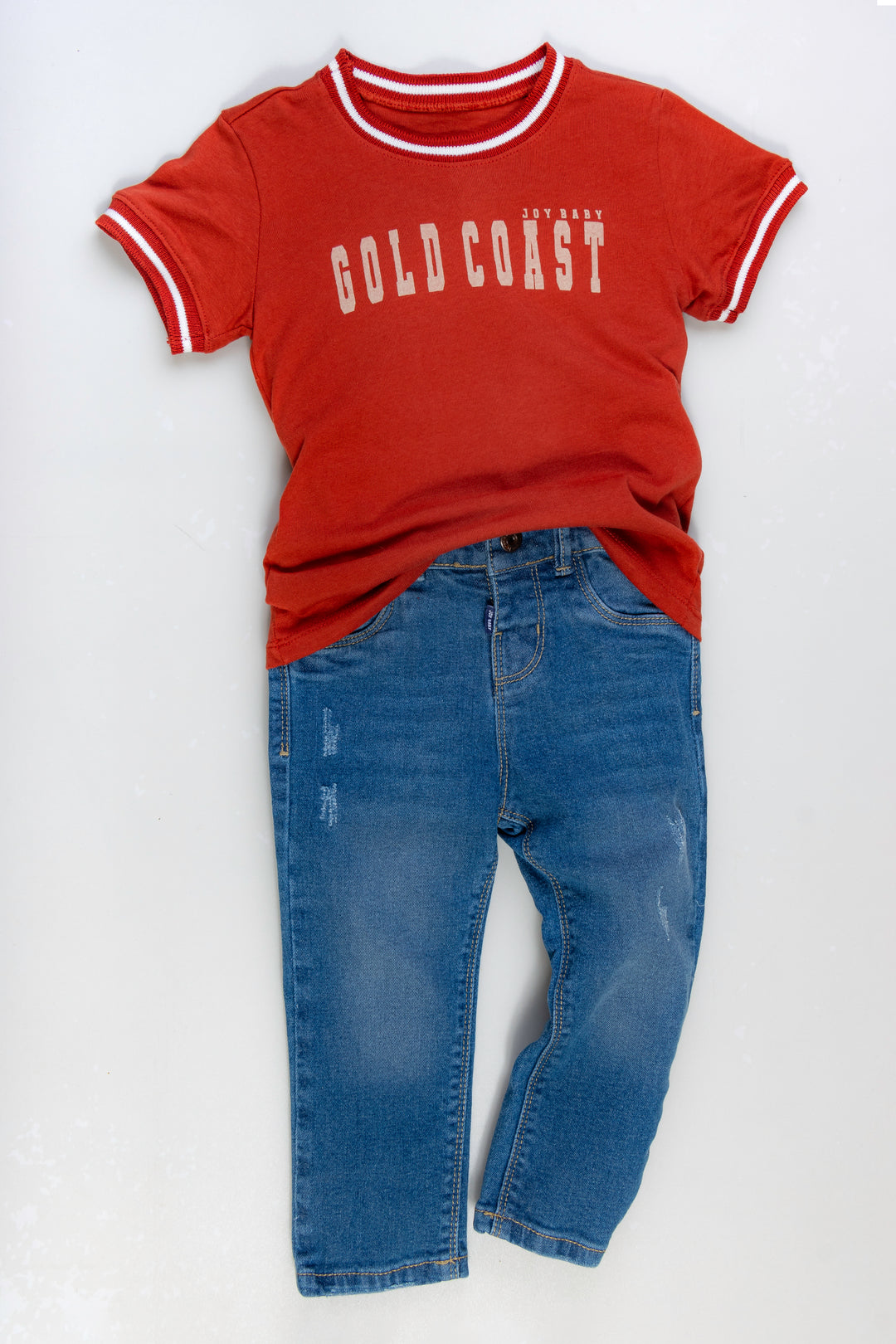 CONJUNTO 2 PRENDAS NIÑO GOLD TERRACOTA