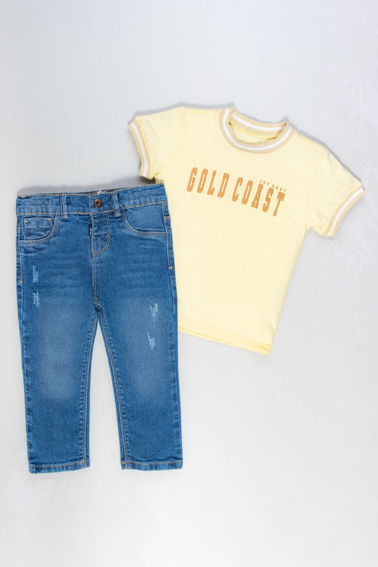 CONJUNTO 2 PRENDAS NIÑO GOLD AMARILLO
