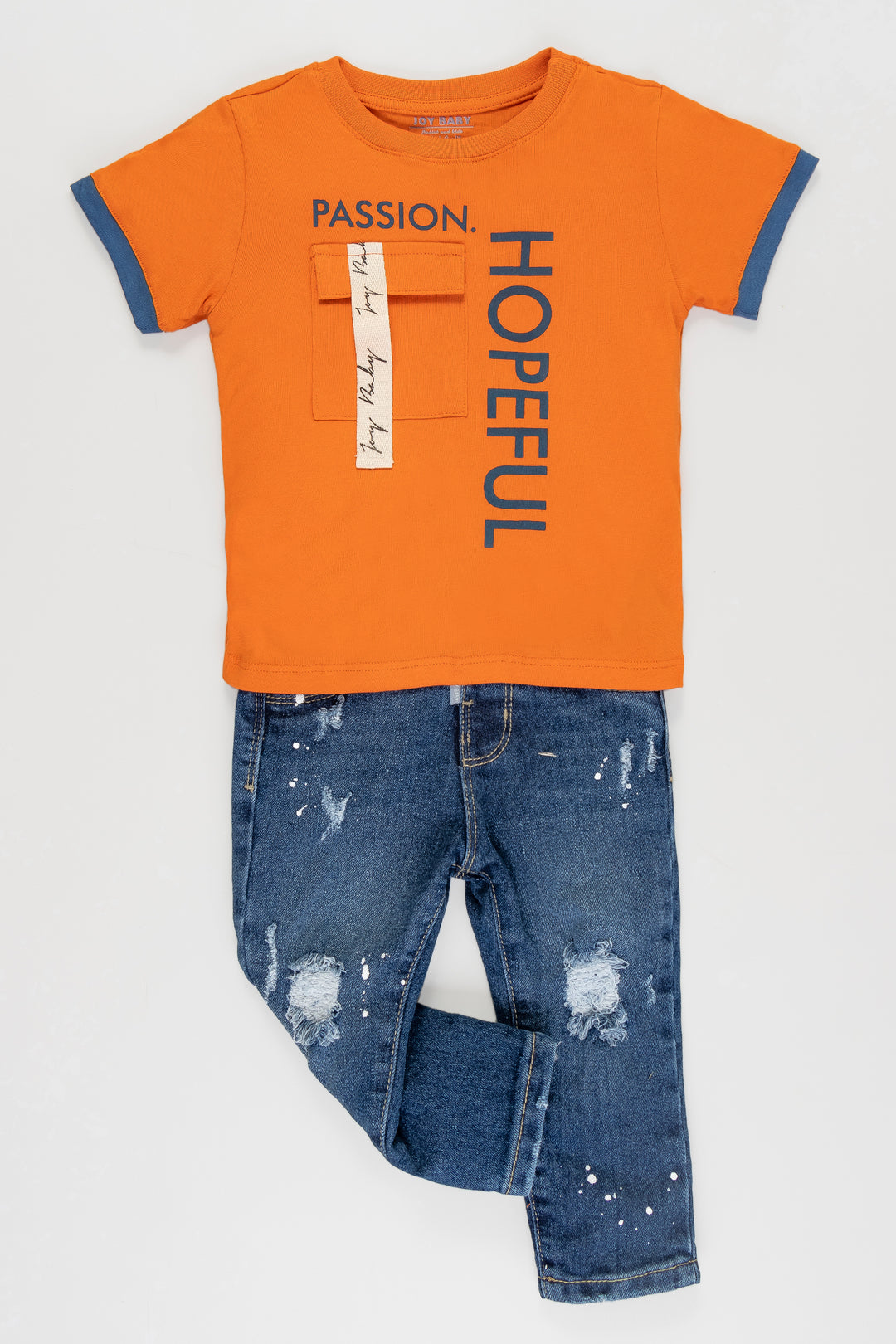 CONJUNTO 2 PRENDAS NIÑO PASSION NARANJA