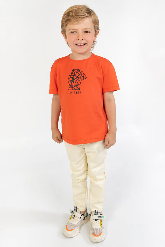 CONJUNTO 2 PRENDAS NIÑO LINES NARANJA