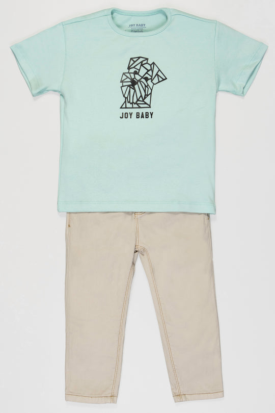 CONJUNTO 2 PRENDAS NIÑO LINES VERDE MENTA