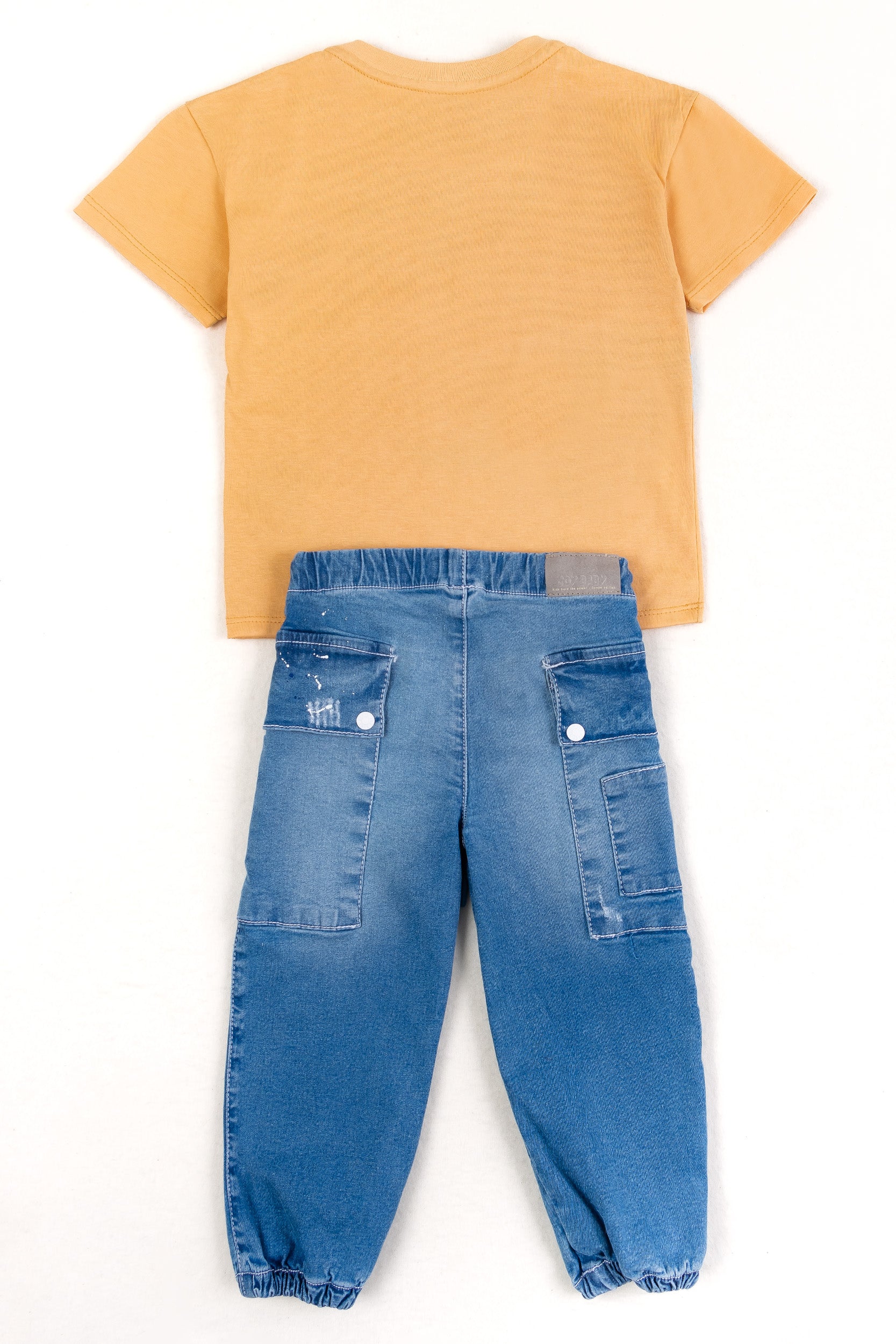 CONJUNTO 2 PRENDAS NIÑO DINO MANDARINA