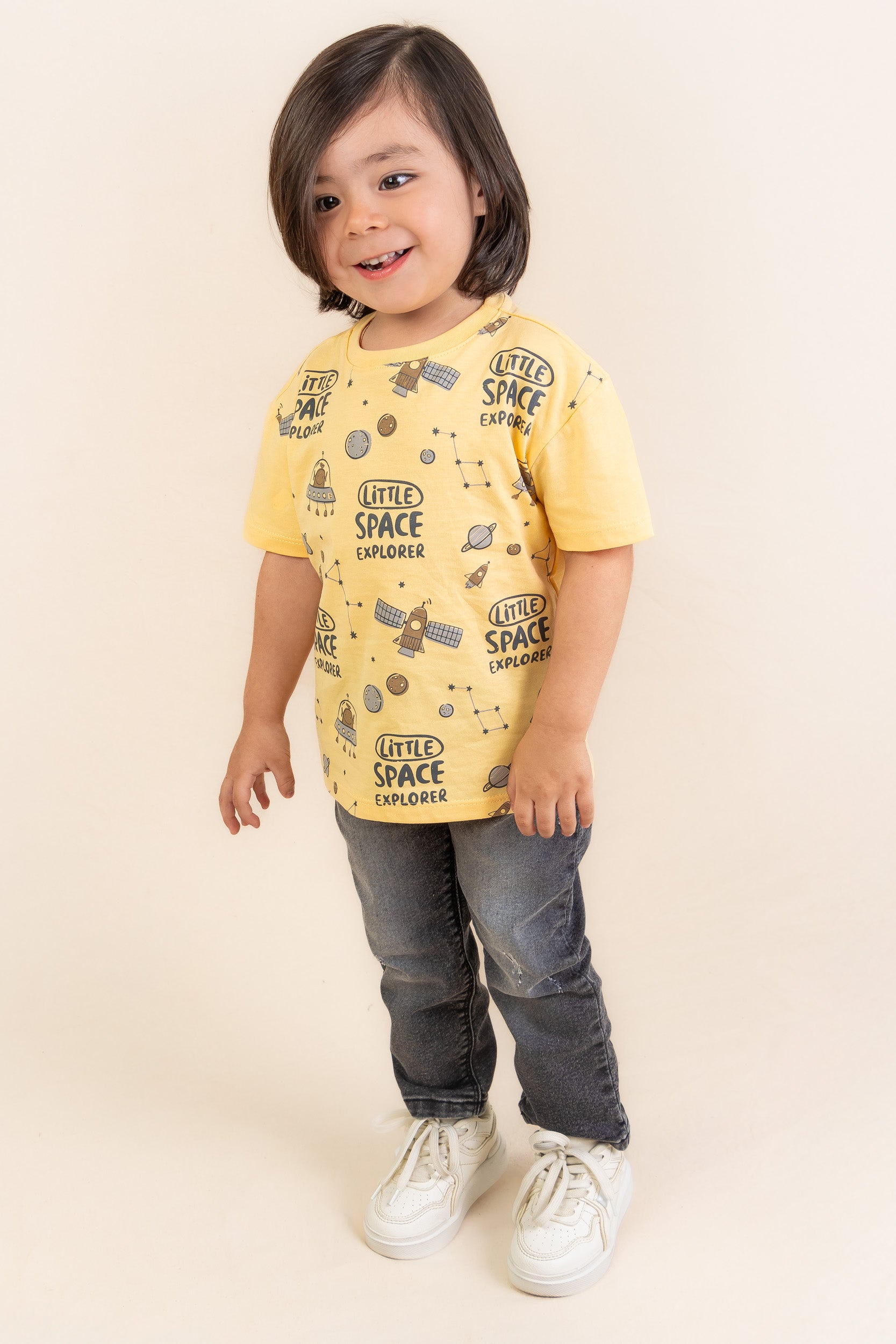 CONJUNTO 2 PRENDAS NIÑO SPACE AMARILLO