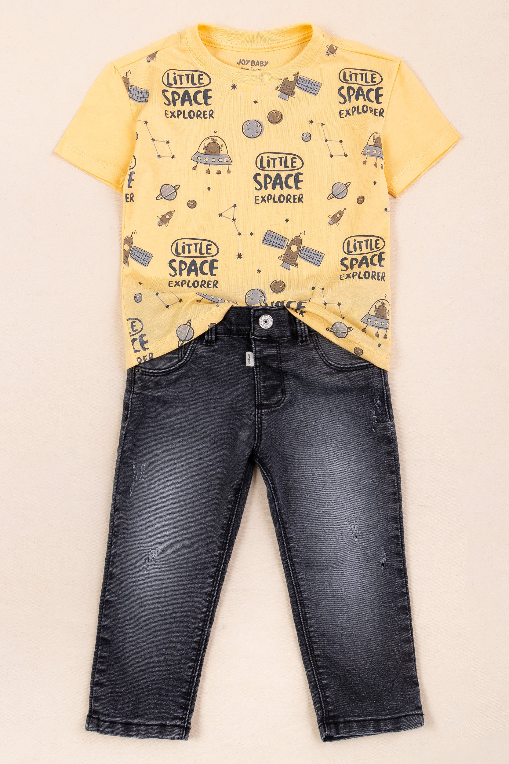 CONJUNTO 2 PRENDAS NIÑO SPACE AMARILLO