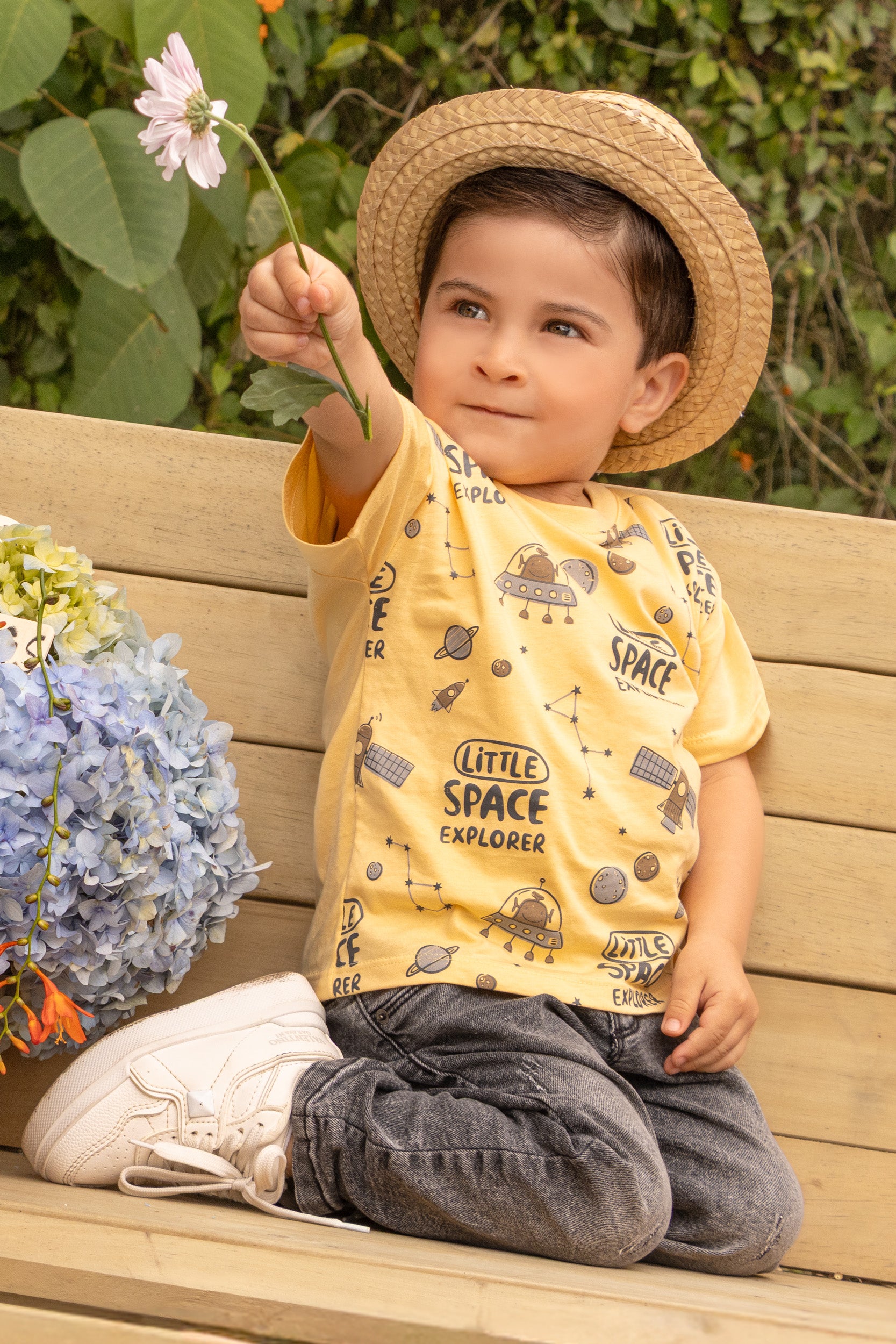 CONJUNTO 2 PRENDAS NIÑO SPACE AMARILLO