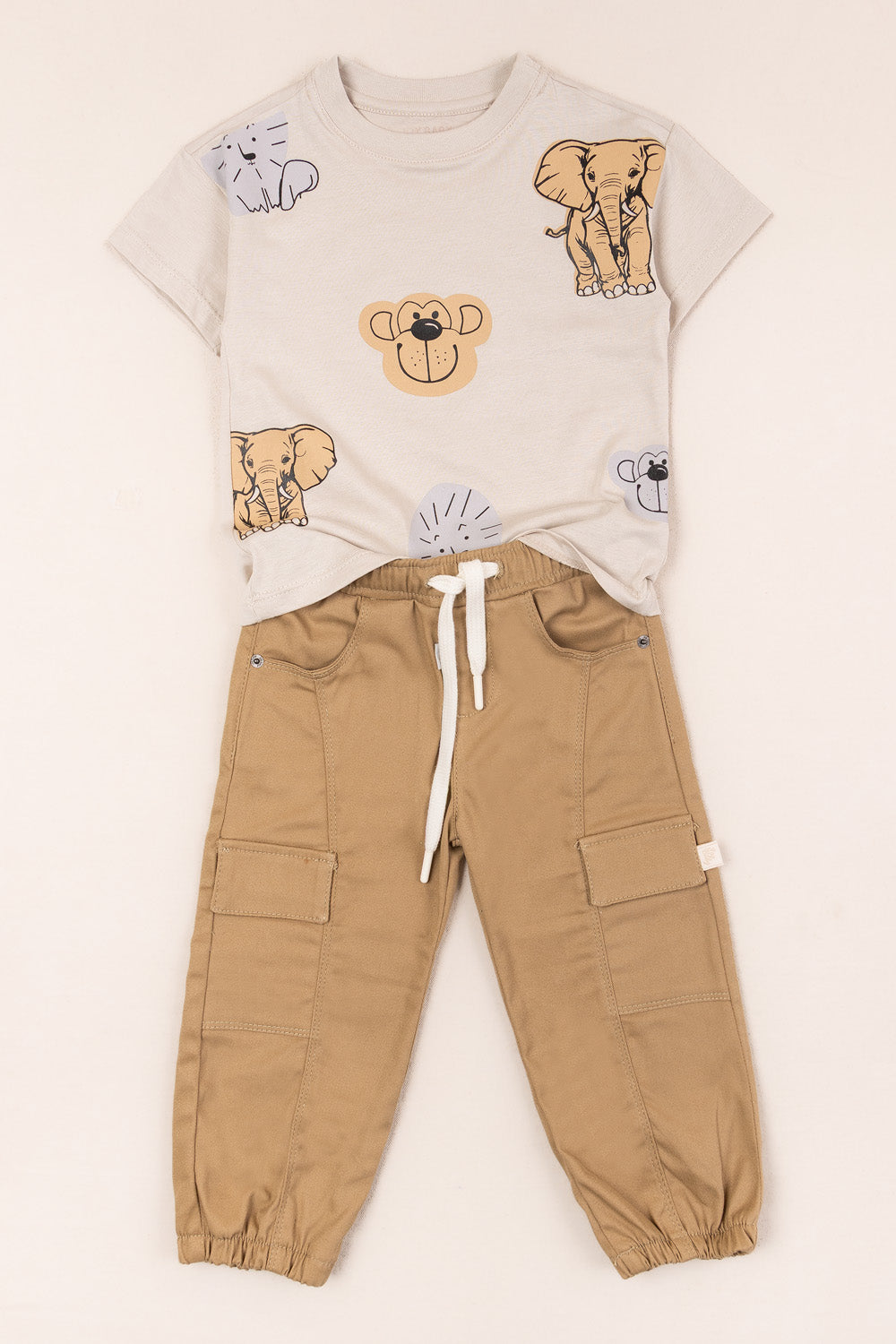 CONJUNTO 2 PRENDAS NIÑO SAFARI CAMEL