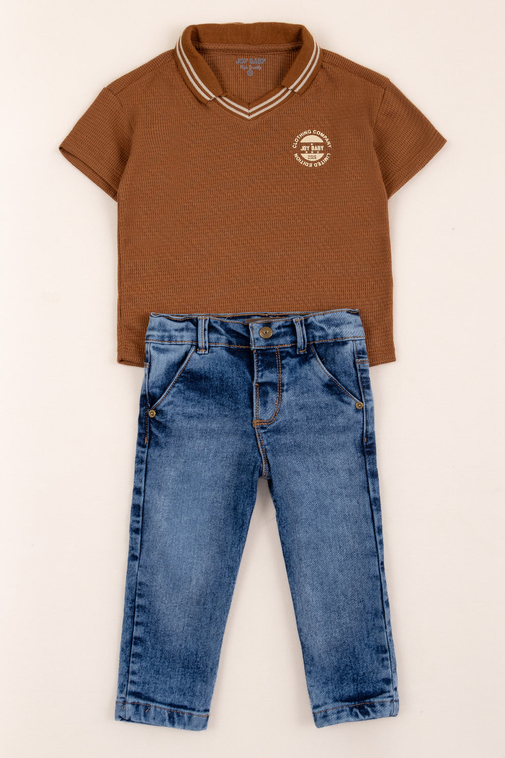 CONJUNTO 2 PRENDAS NIÑO COMPANY CAFÉ