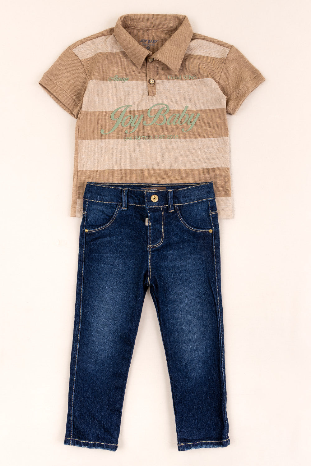 CONJUNTO 2 PRENDAS NIÑO UNLIMITED CAFÉ