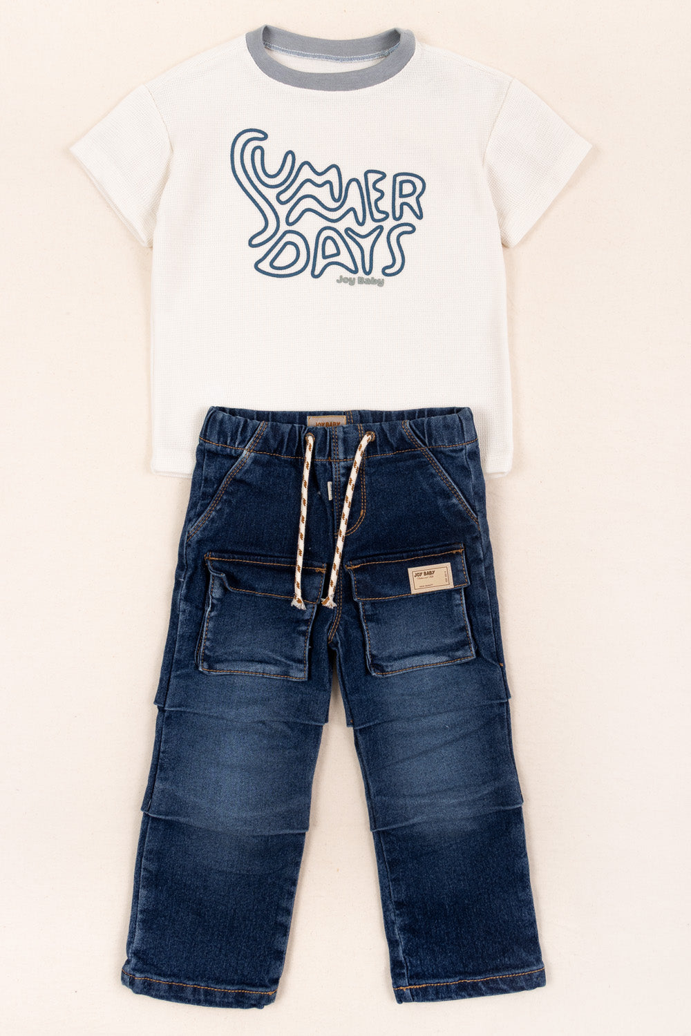 CONJUNTO 2 PRENDAS NIÑO SUMMER DAYS BLANCO