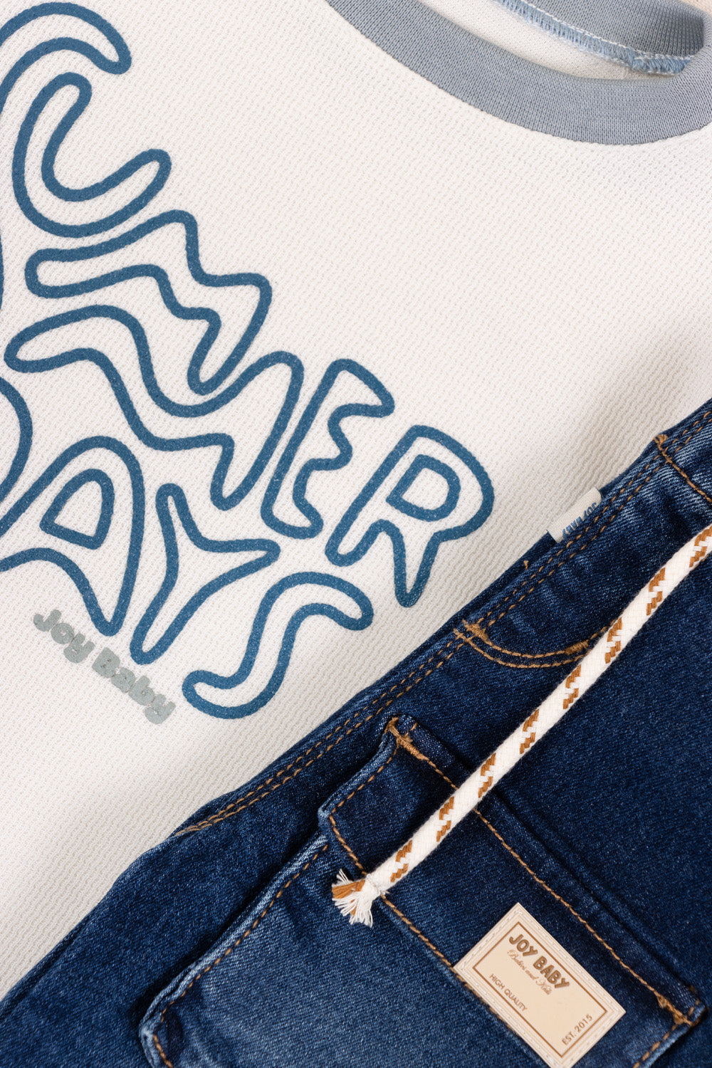 CONJUNTO 2 PRENDAS NIÑO SUMMER DAYS BLANCO