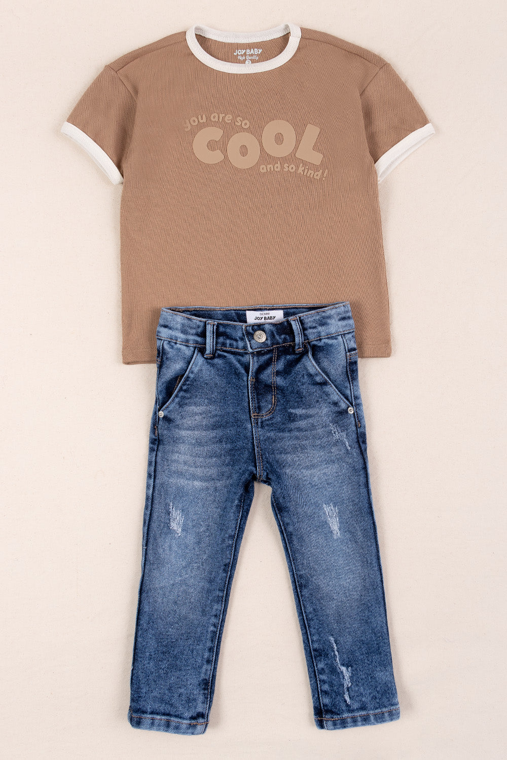 CONJUNTO 2 PRENDAS NIÑO COOL CAFÉ
