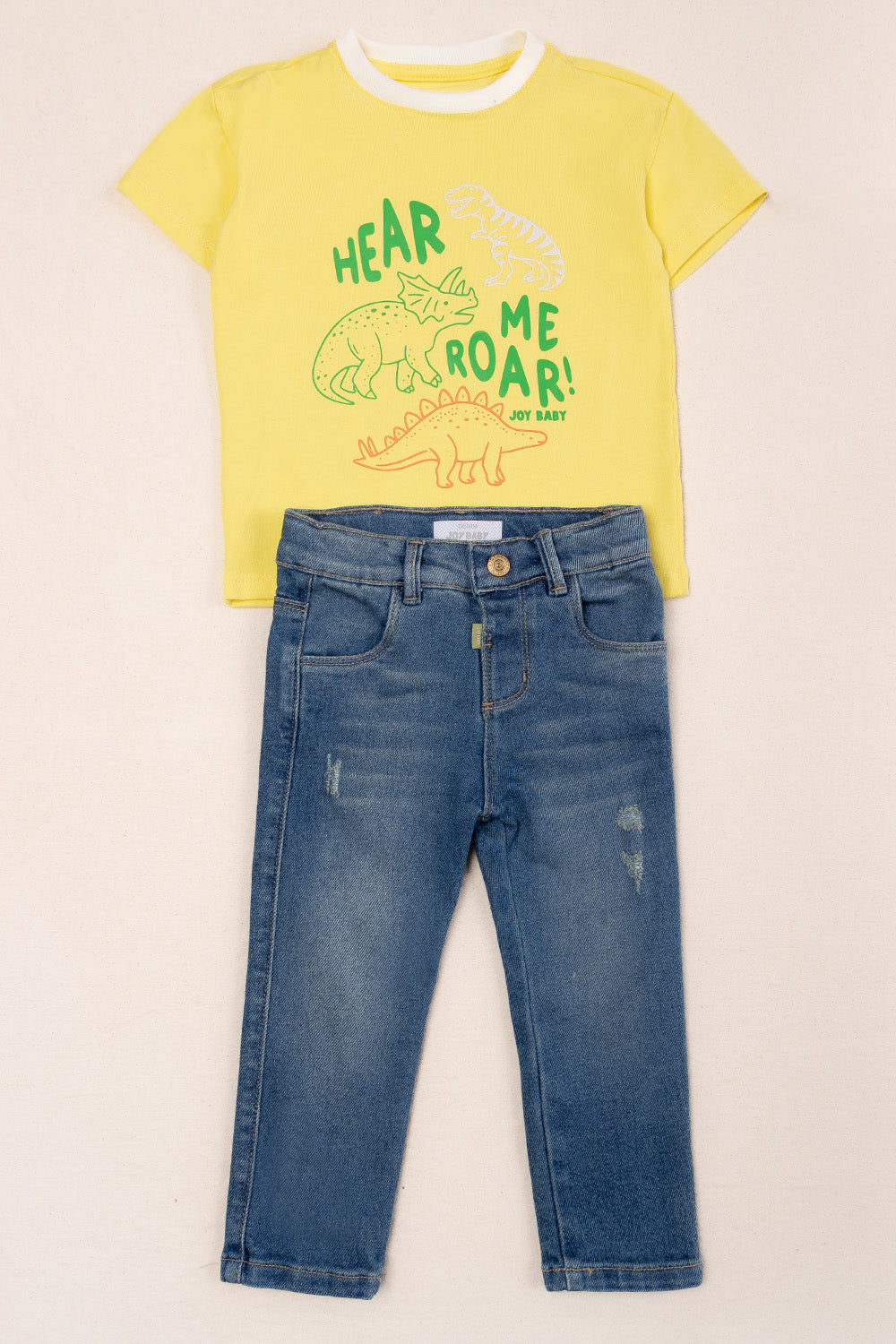 CONJUNTO 2 PRENDAS NIÑO ROAR AMARILLO