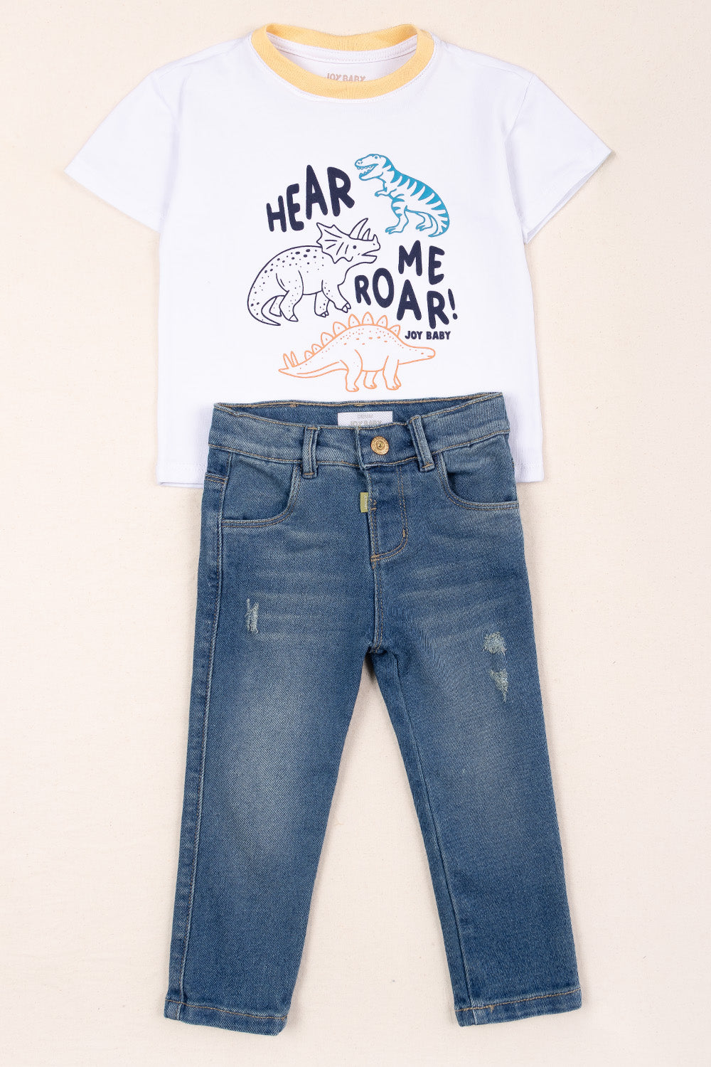 CONJUNTO 2 PRENDAS NIÑO ROAR BLANCO