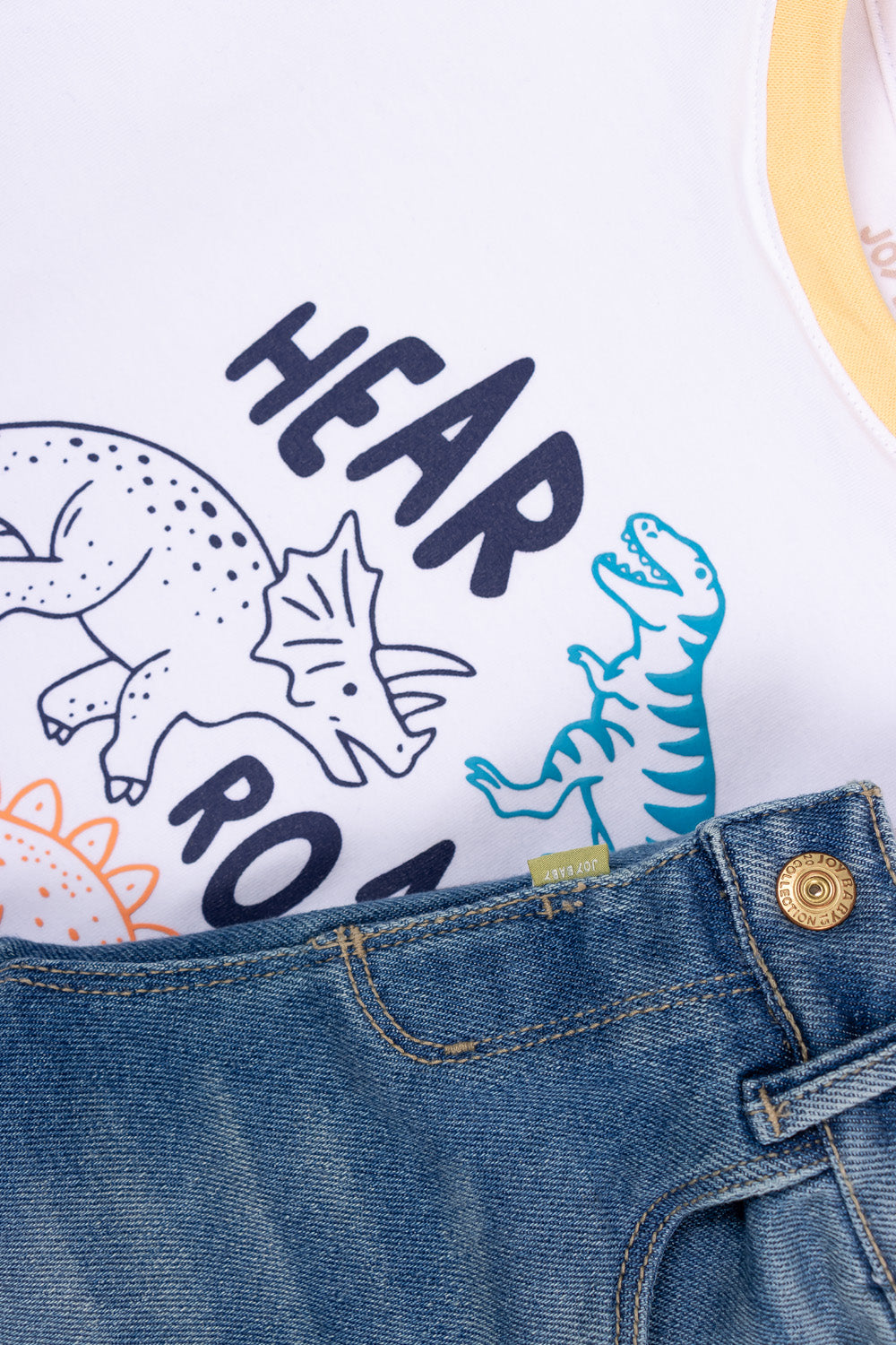 CONJUNTO 2 PRENDAS NIÑO ROAR BLANCO