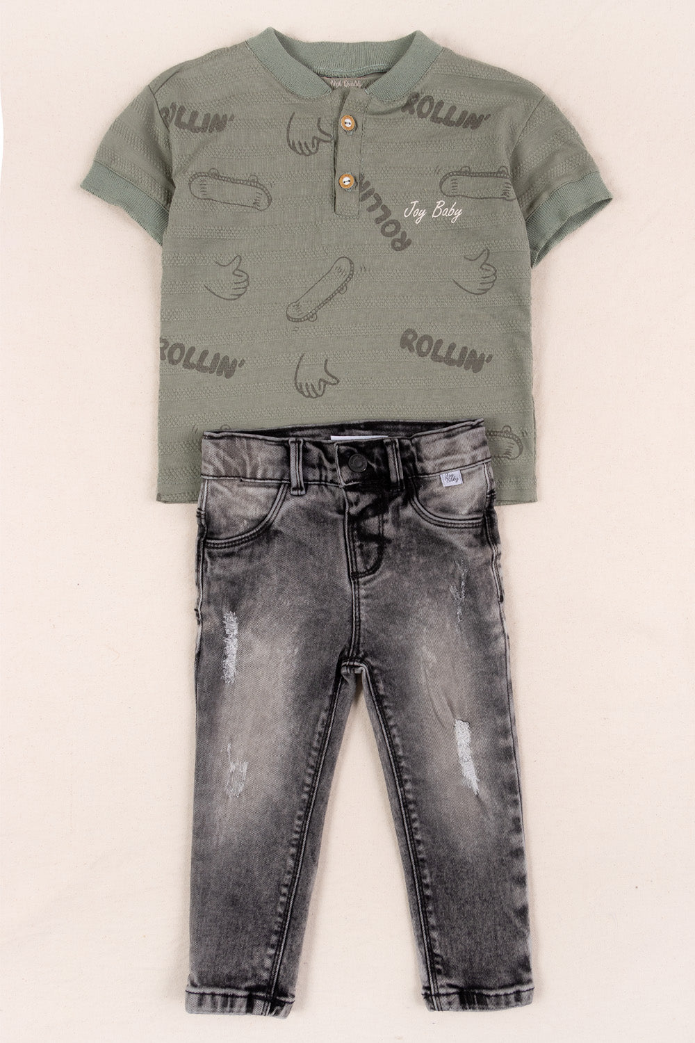 CONJUNTO 2 PRENDAS NIÑO ROLLIN VERDE