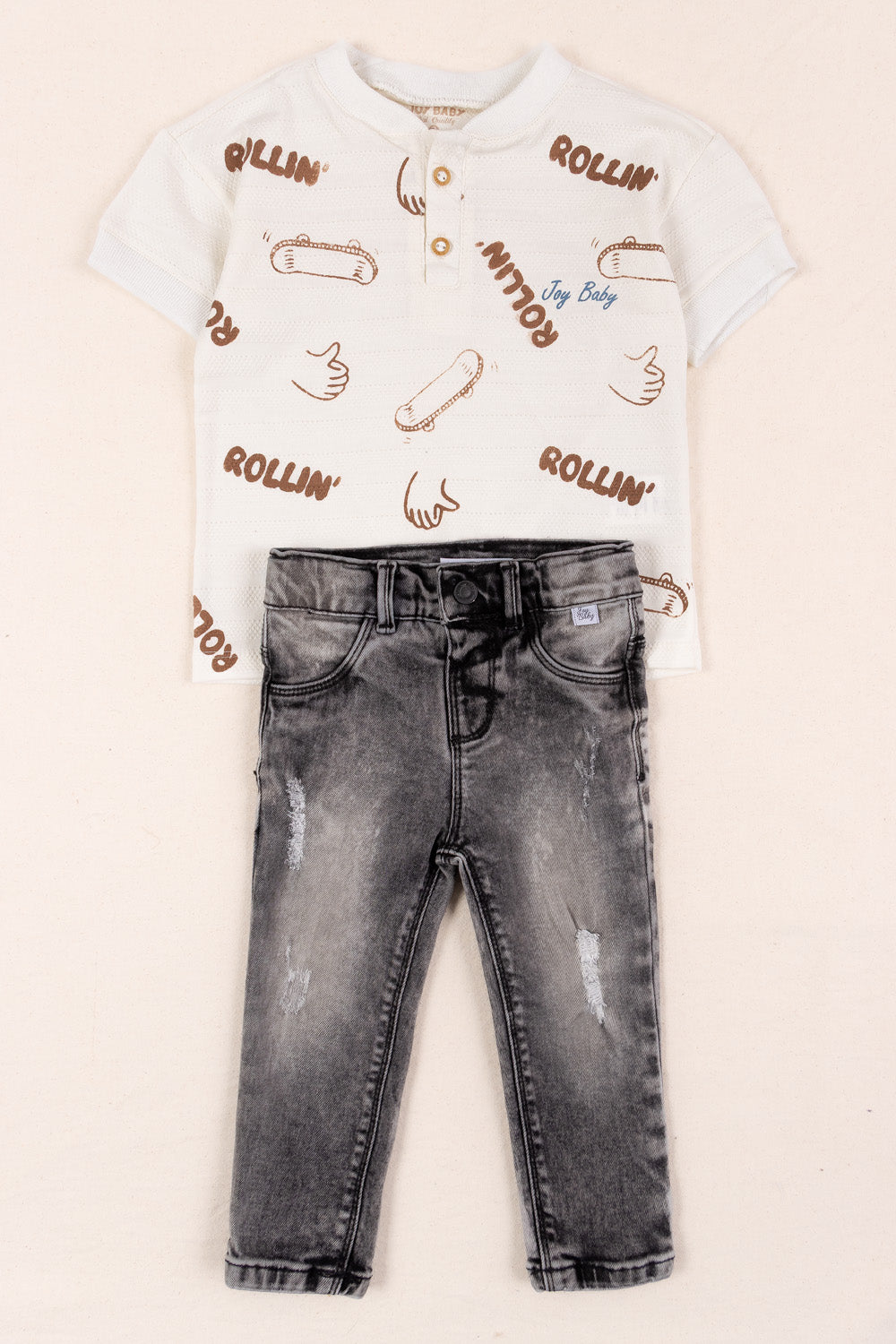 CONJUNTO 2 PRENDAS NIÑO ROLLIN BLANCO