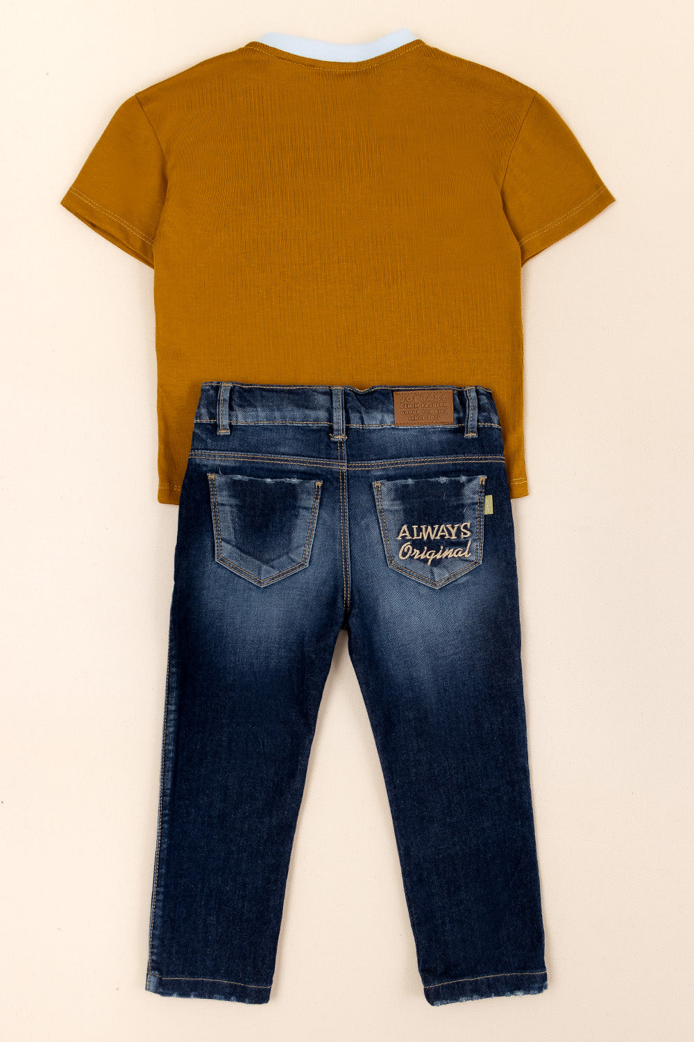 CONJUNTO 2 PRENDAS NIÑO POWER MOSTAZA