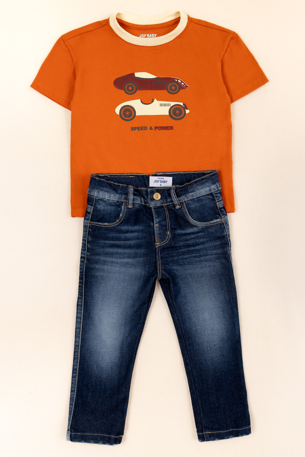 CONJUNTO 2 PRENDAS NIÑO POWER NARANJA