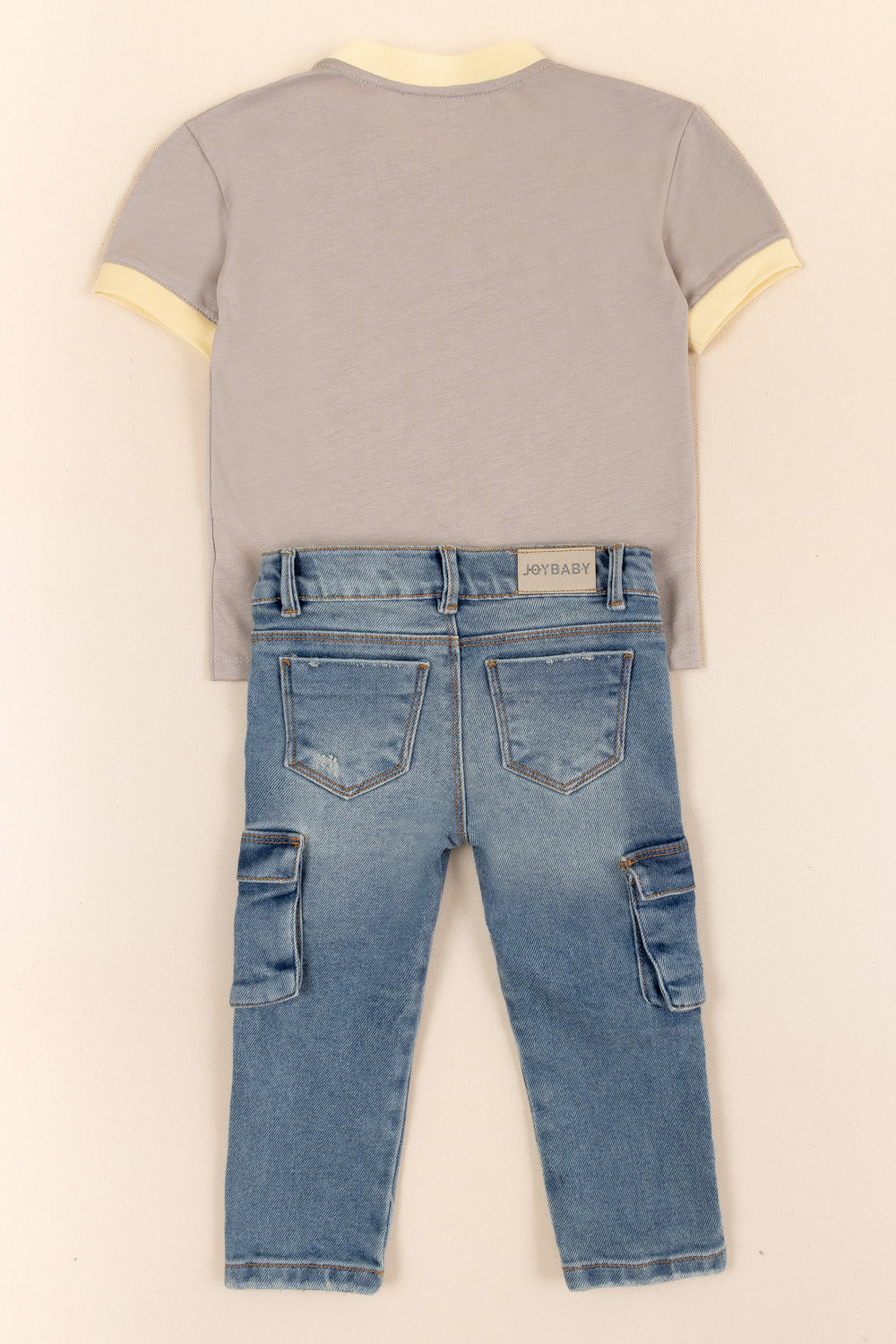 CONJUNTO 2 PRENDAS NIÑO COCODRILES GRIS