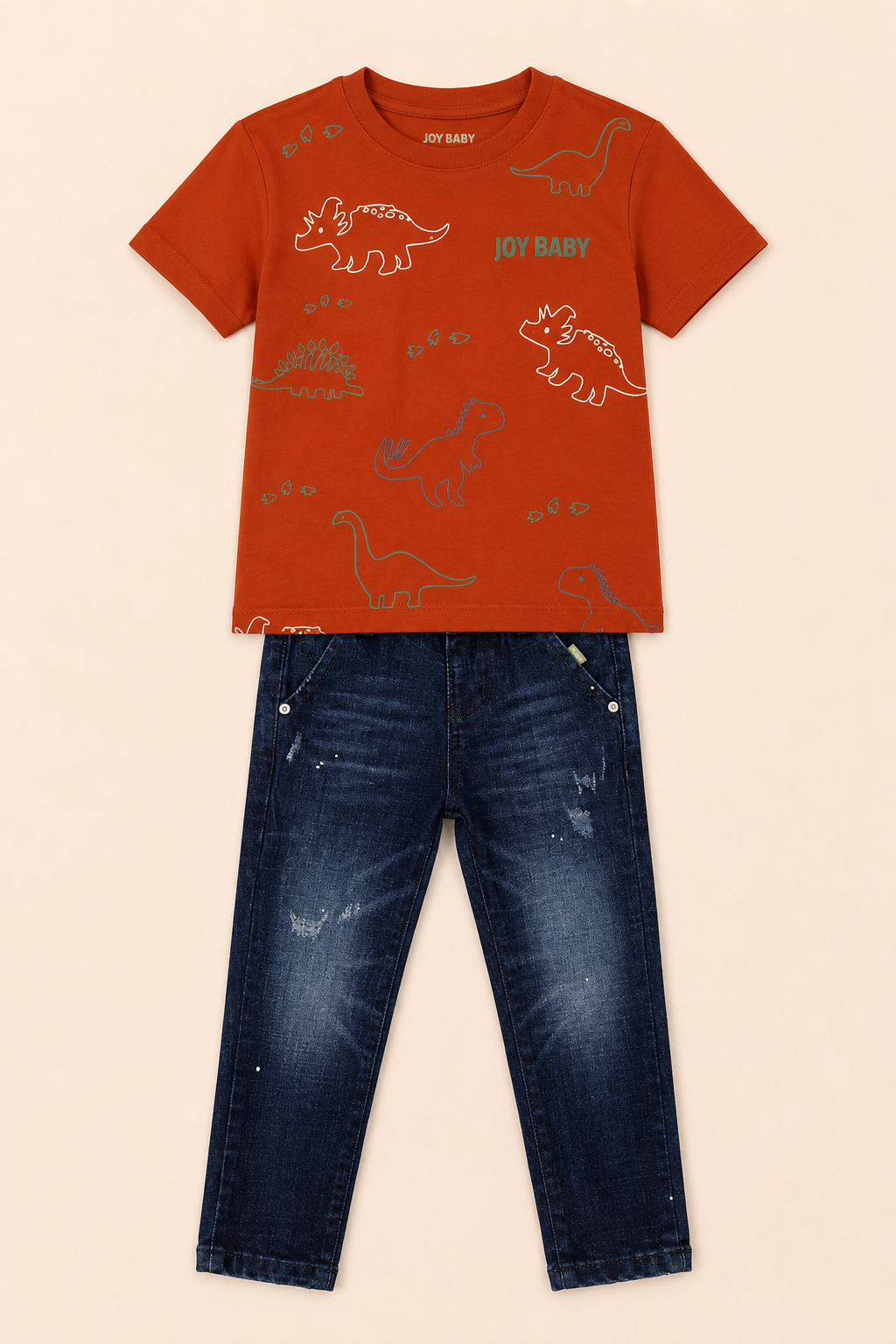 CONJUNTO 2 PRENDAS NIÑO HAPPY NARANJA