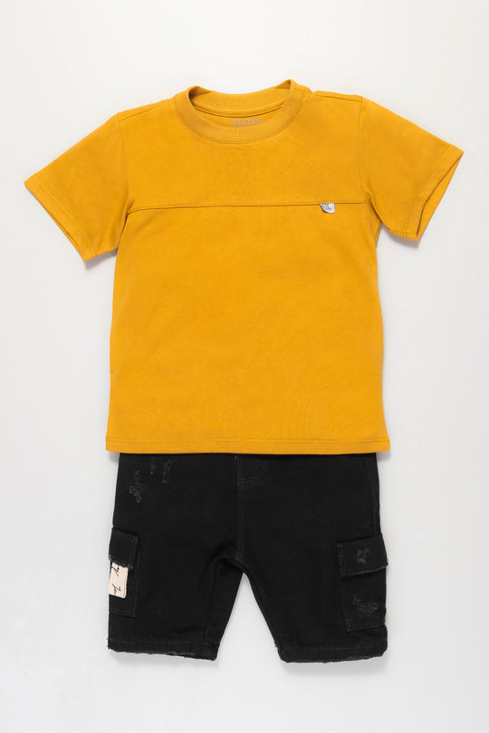 CONJUNTO BERMUDA NIÑO AMARILLO