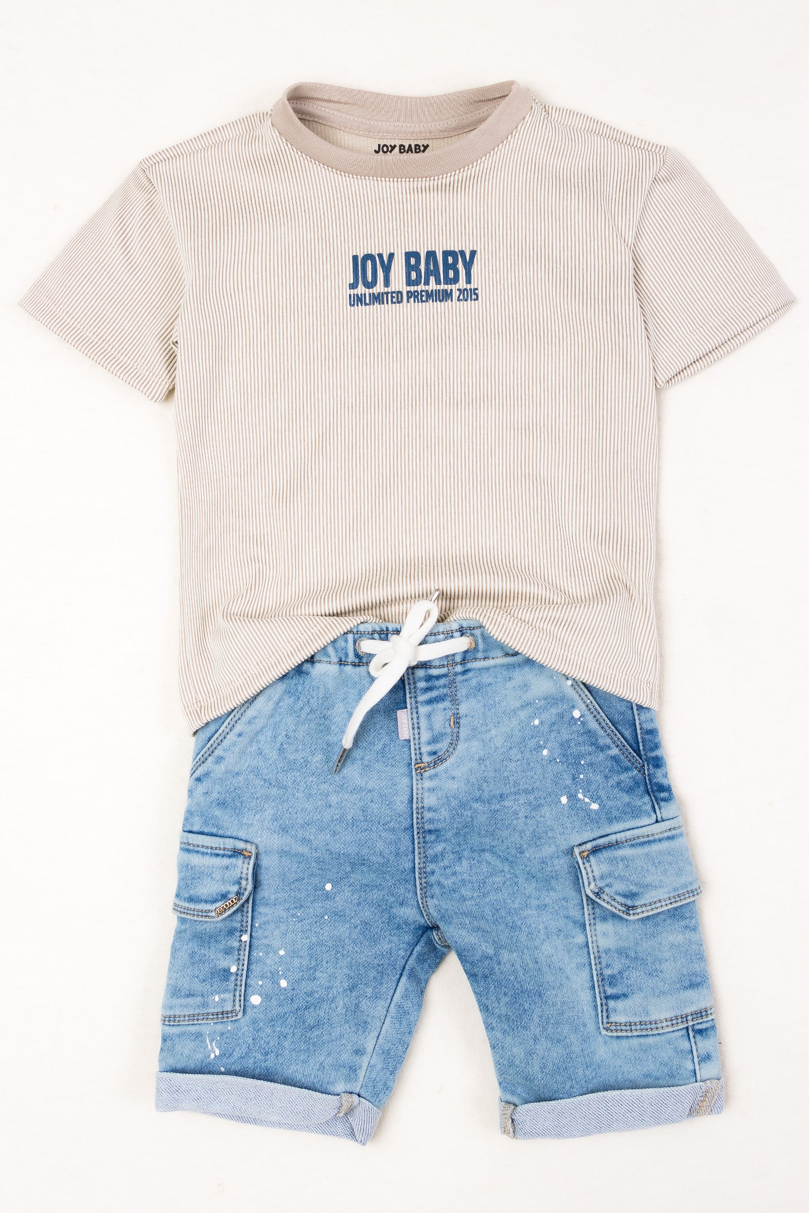 CONJUNTO NIÑO BERMUDA JOY BABY BEIGE