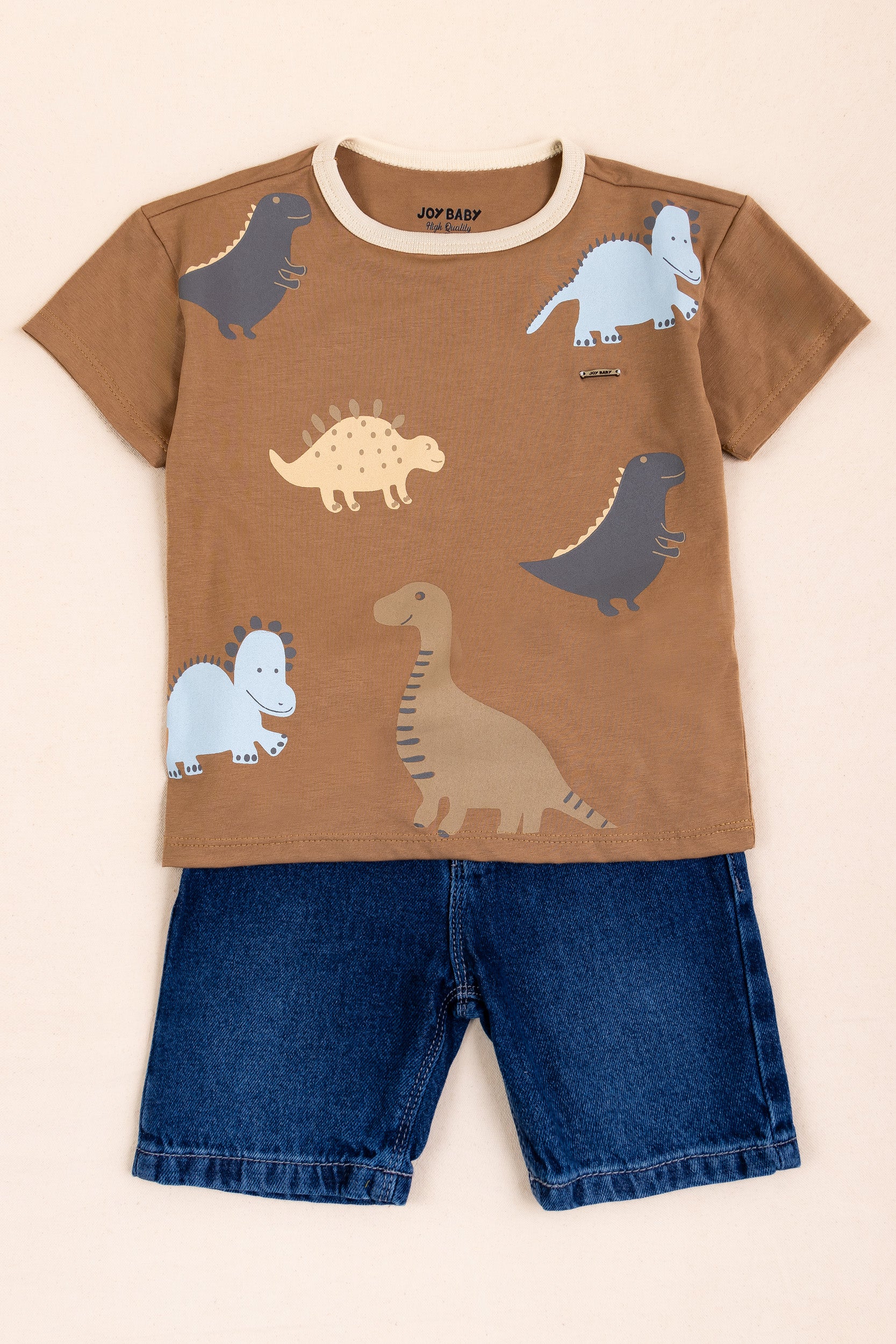 CONJUNTO BERMUDA NIÑO DINO CAFE