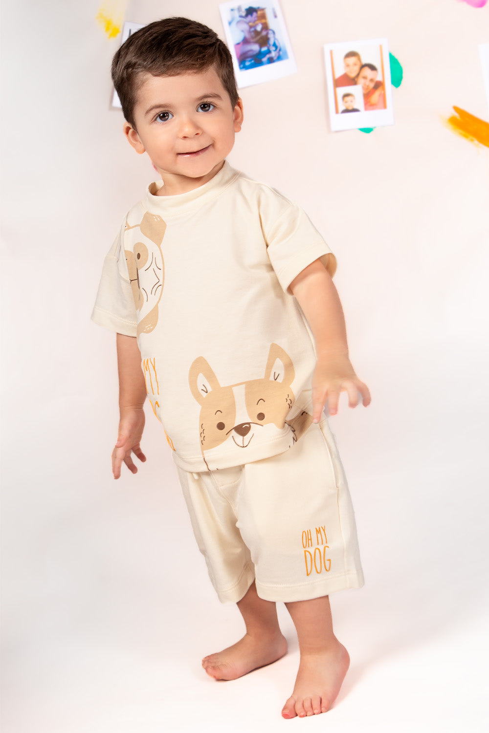 CONJUNTO DOS PIEZAS NIÑO BEIGE
