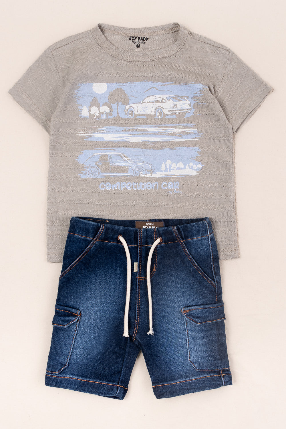 CONJUNTO BERMUDA NIÑO CAR GRIS