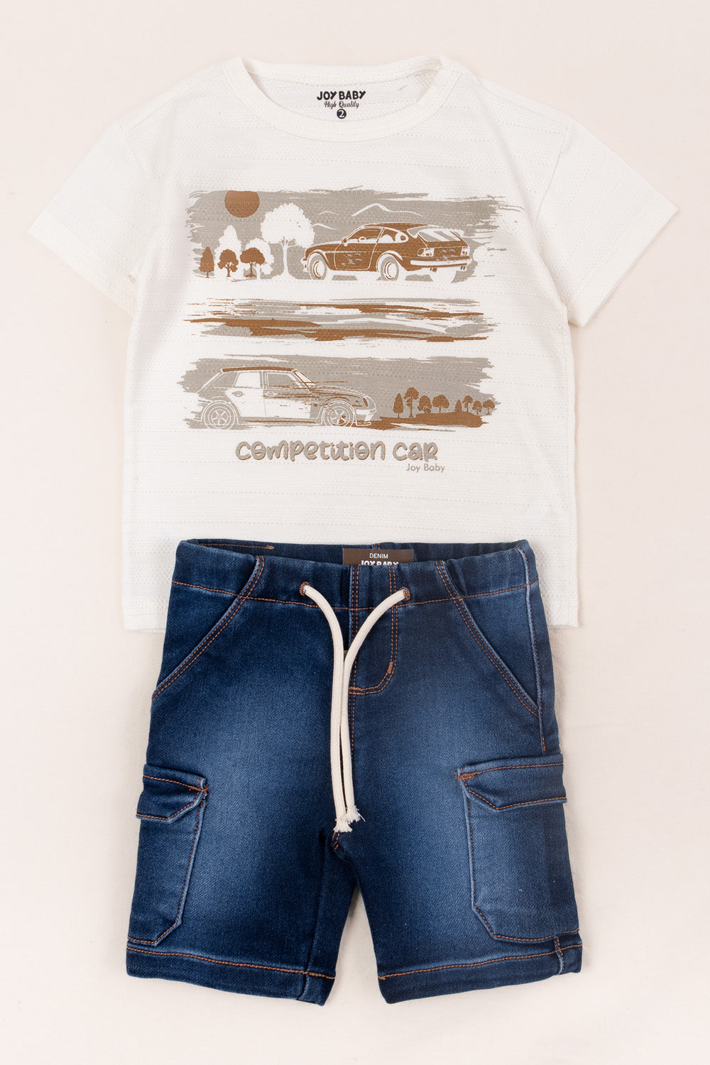 CONJUNTO BERMUDA NIÑO CAR BLANCO