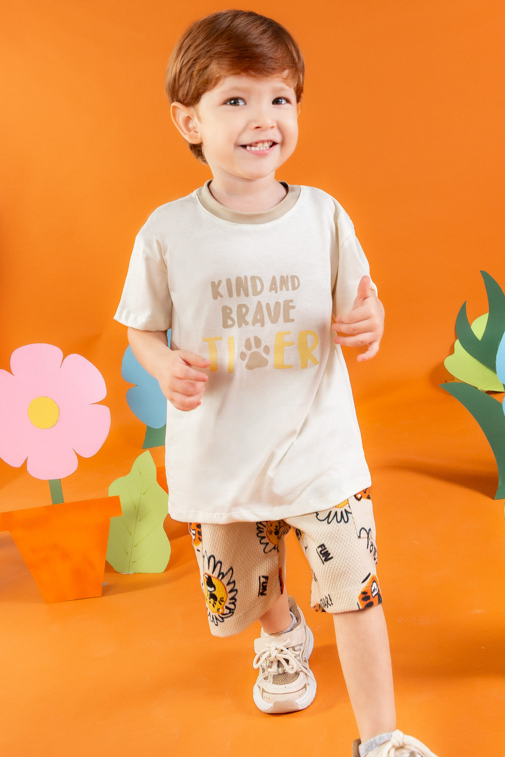 CONJUNTO BERMUDA NIÑO TIGER BEIGE