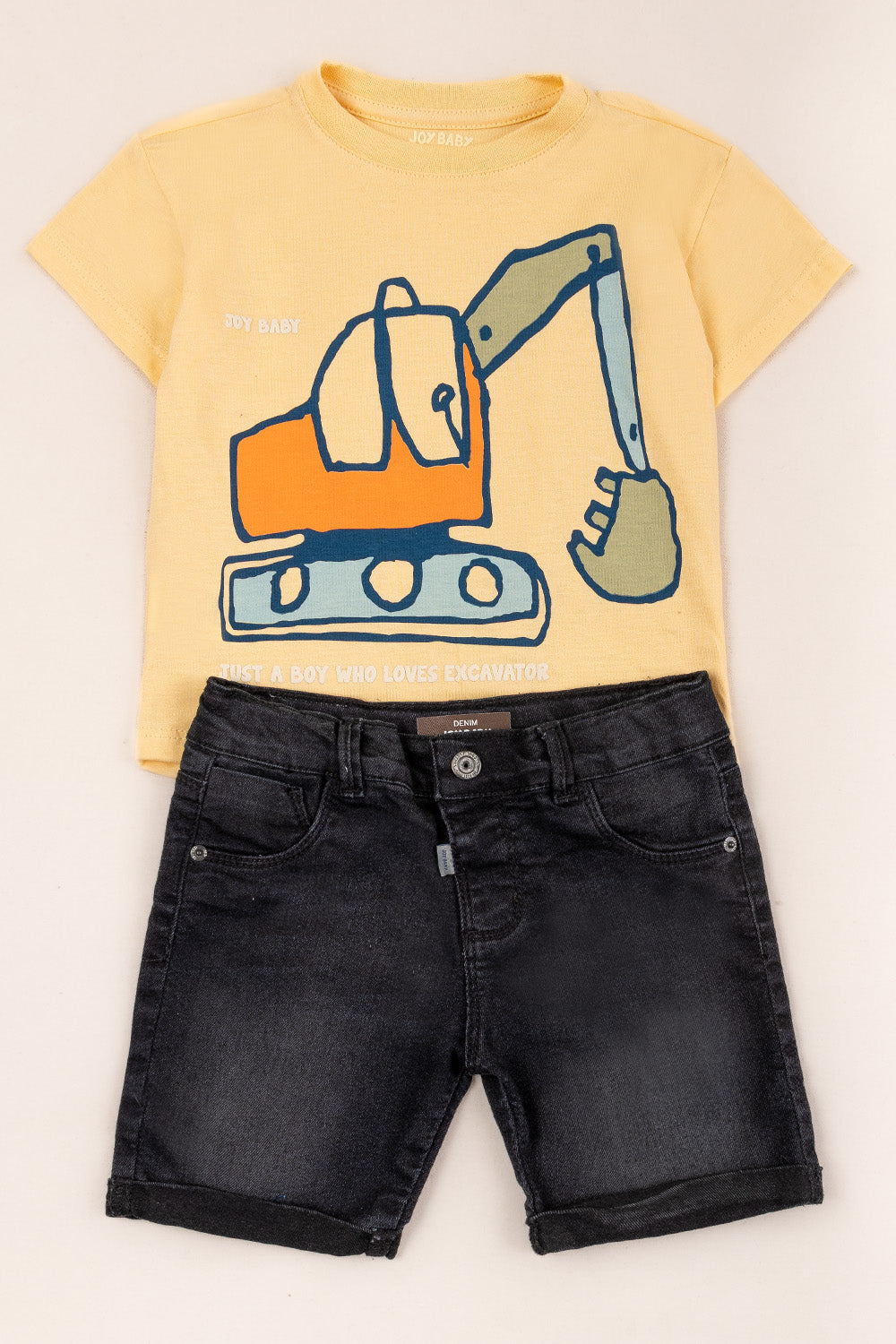 CONJUNTO BERMUDA NIÑO EXCAVATOR AMARILLO