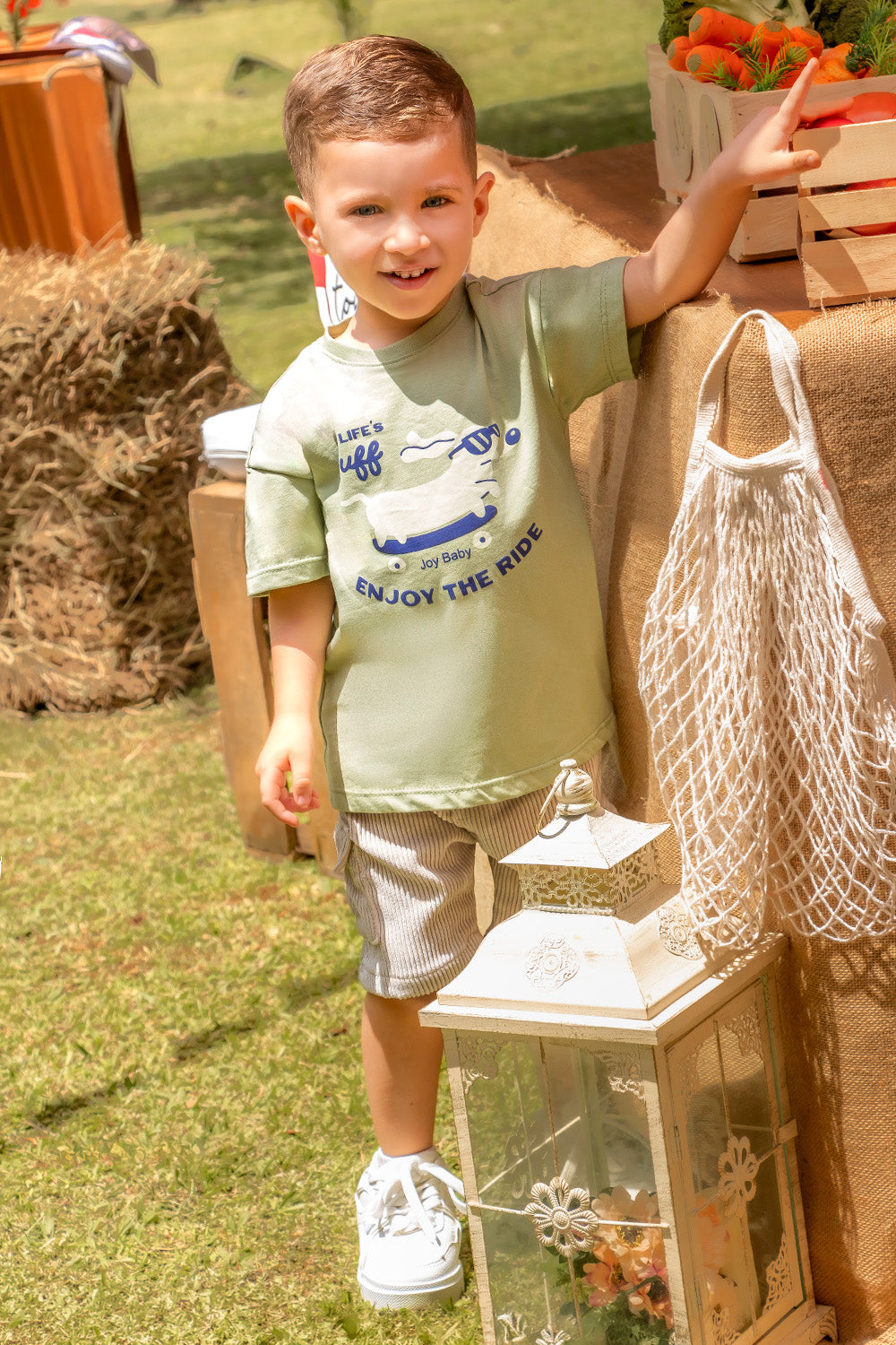 CONJUNTO BERMUDA NIÑO RUFF VERDE