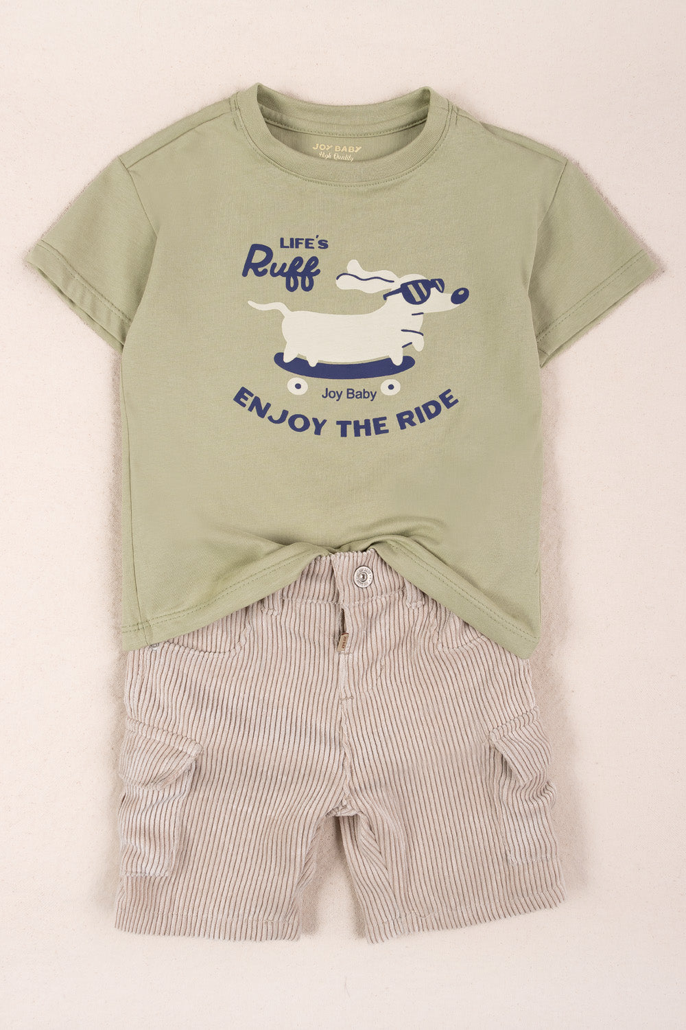 CONJUNTO BERMUDA NIÑO RUFF VERDE