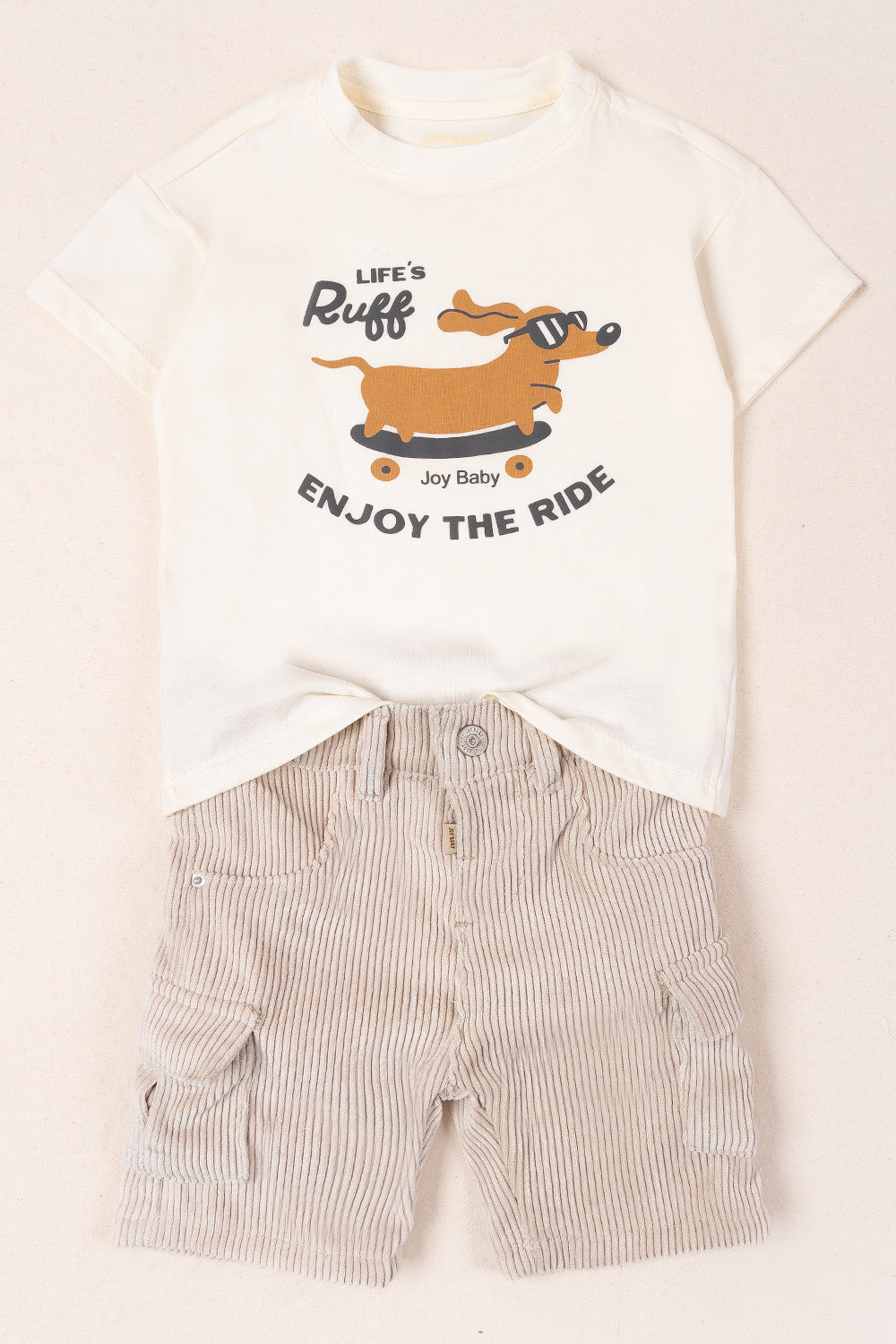 CONJUNTO BERMUDA NIÑO RUFF BLANCO