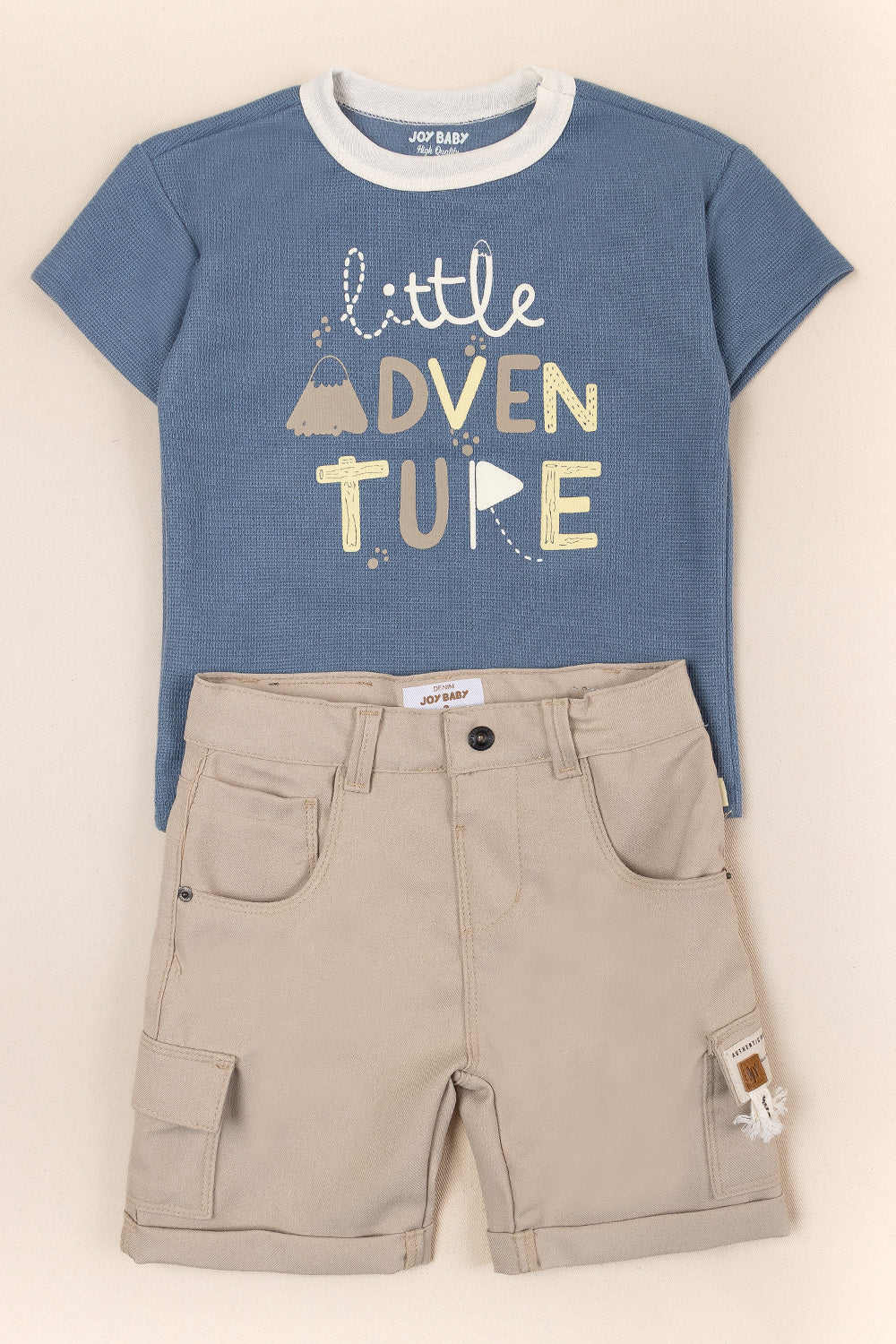 CONJUNTO BERMUDA NIÑO ADVENTURE BEIGE
