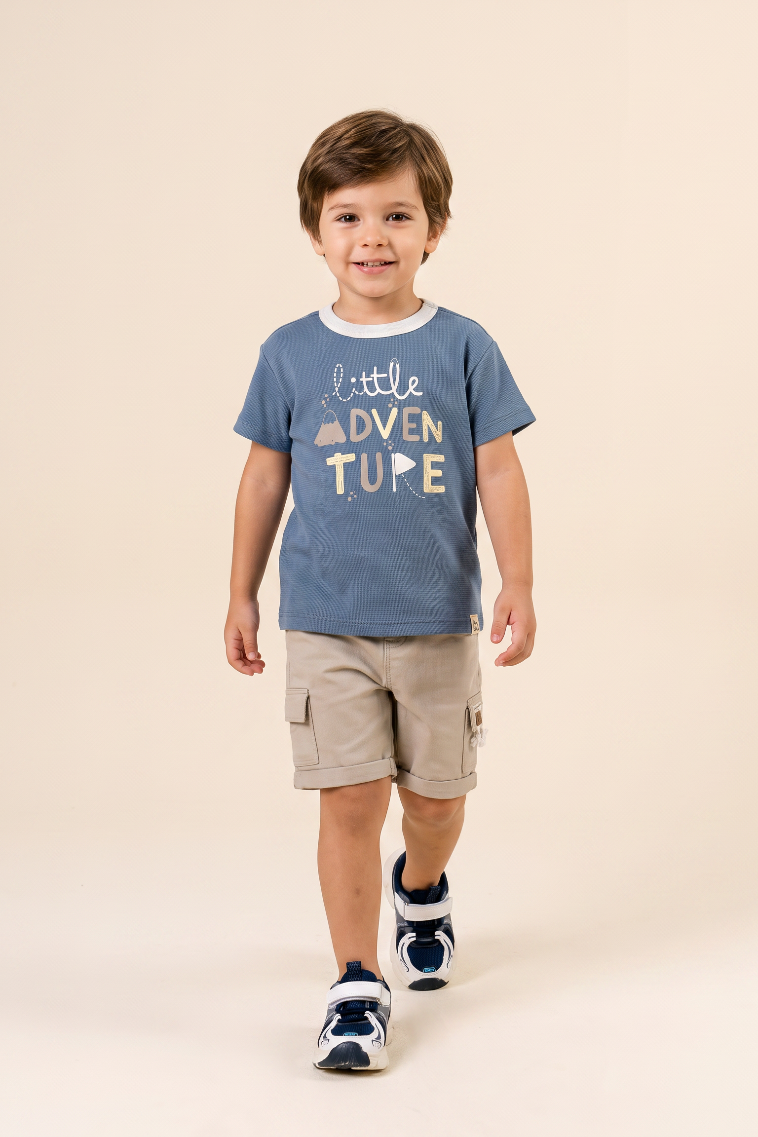 CONJUNTO BERMUDA NIÑO ADVENTURE BEIGE