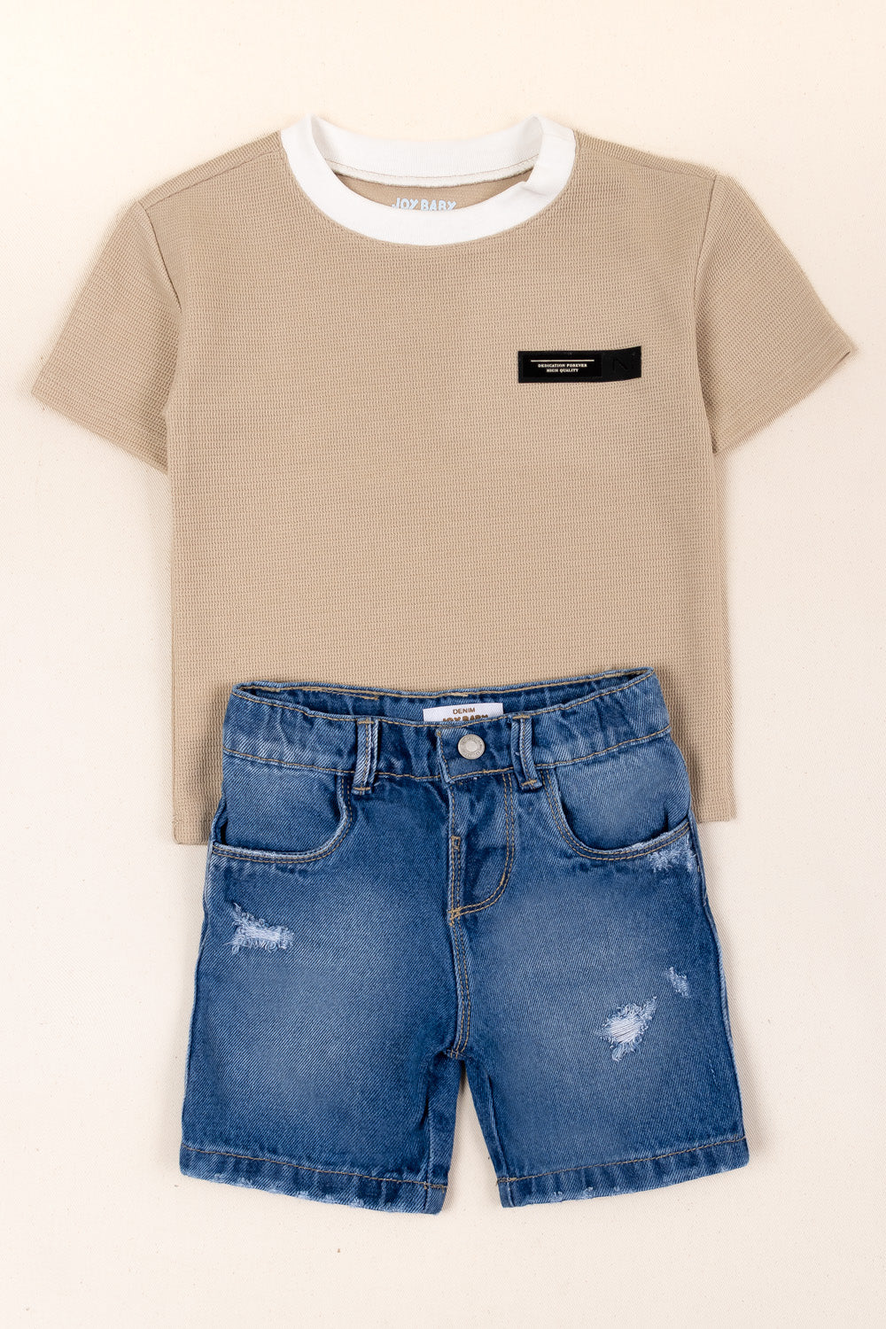CONJUNTO BERMUDA NIÑO PLAY BEIGE B