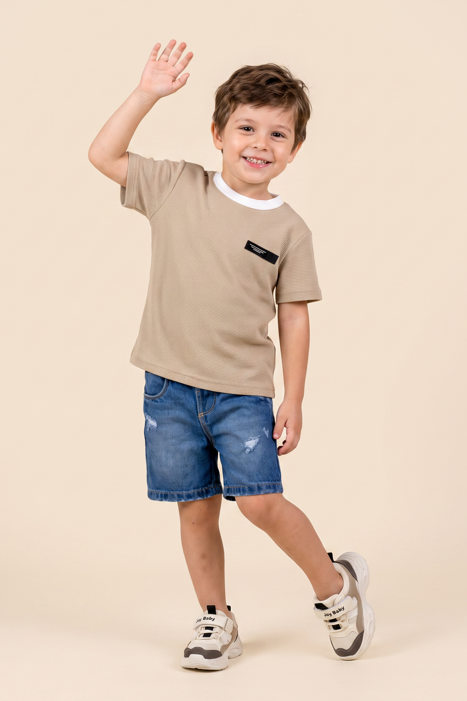 CONJUNTO BERMUDA NIÑO PLAY BEIGE B