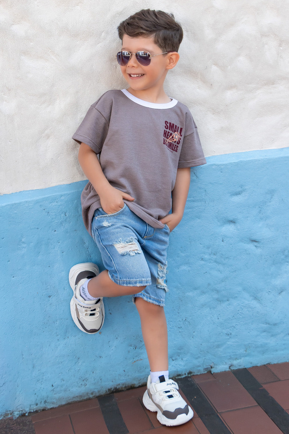CONJUNTO BERMUDA NIÑO SMALL CAFÉ