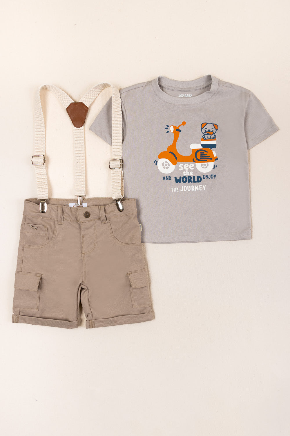 CONJUNTO BERMUDA NIÑO SCOOTER CAMEL