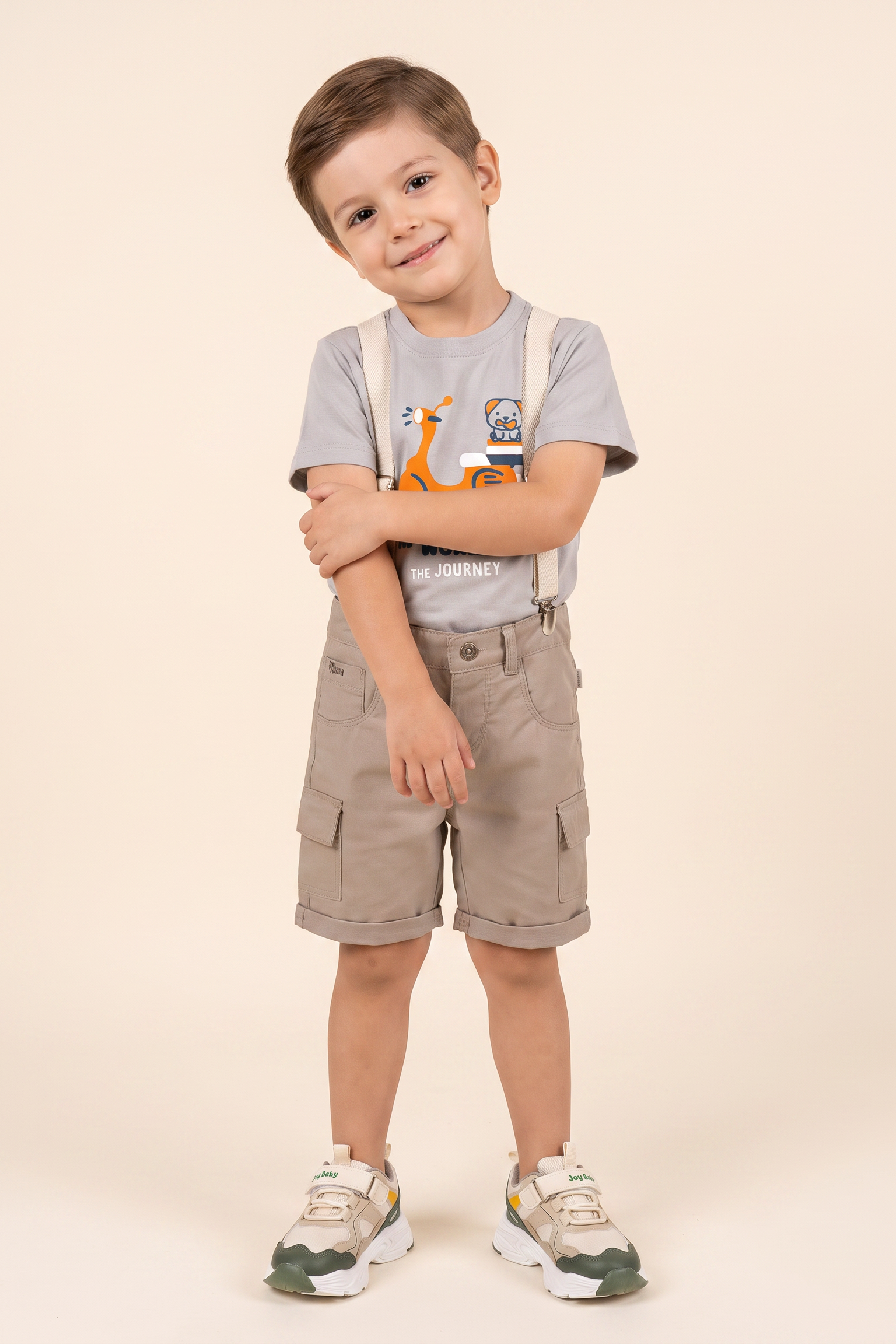 CONJUNTO BERMUDA NIÑO SCOOTER CAMEL