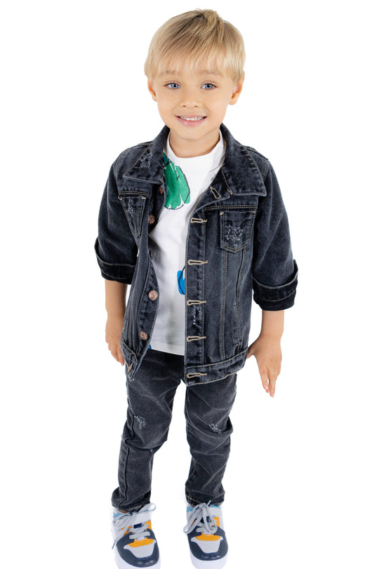 CONJUNTO 3 PRENDAS NIÑO DINOS BLANCO