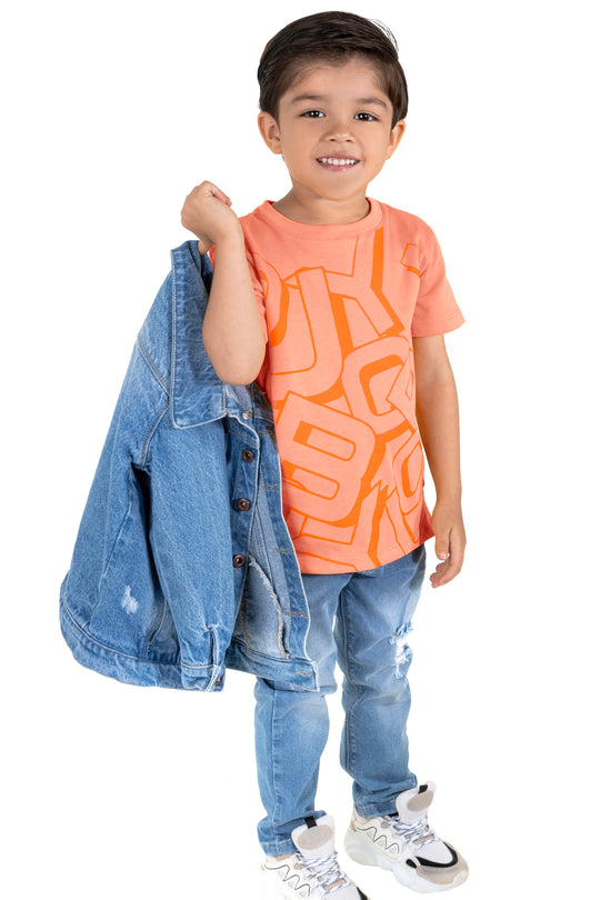 CONJUNTO 3 PRENDAS NIÑO JOY NARANJA