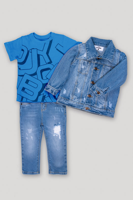 CONJUNTO 3 PRENDAS NIÑO JOY AZUL