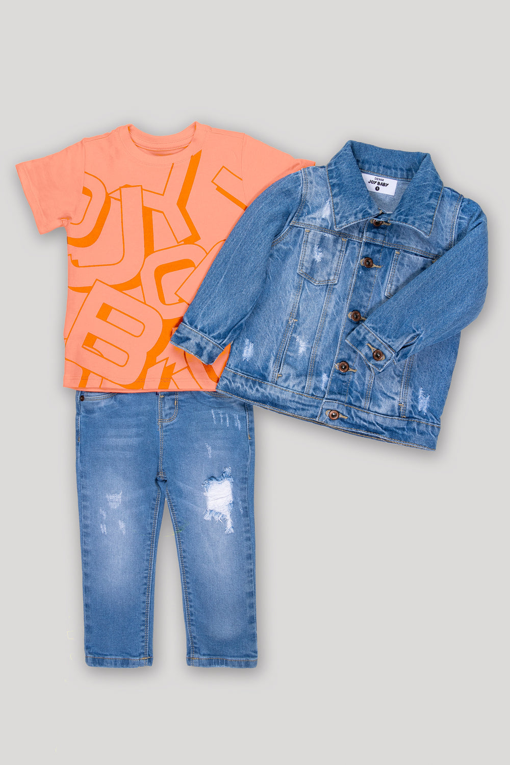 CONJUNTO 3 PRENDAS NIÑO JOY NARANJA