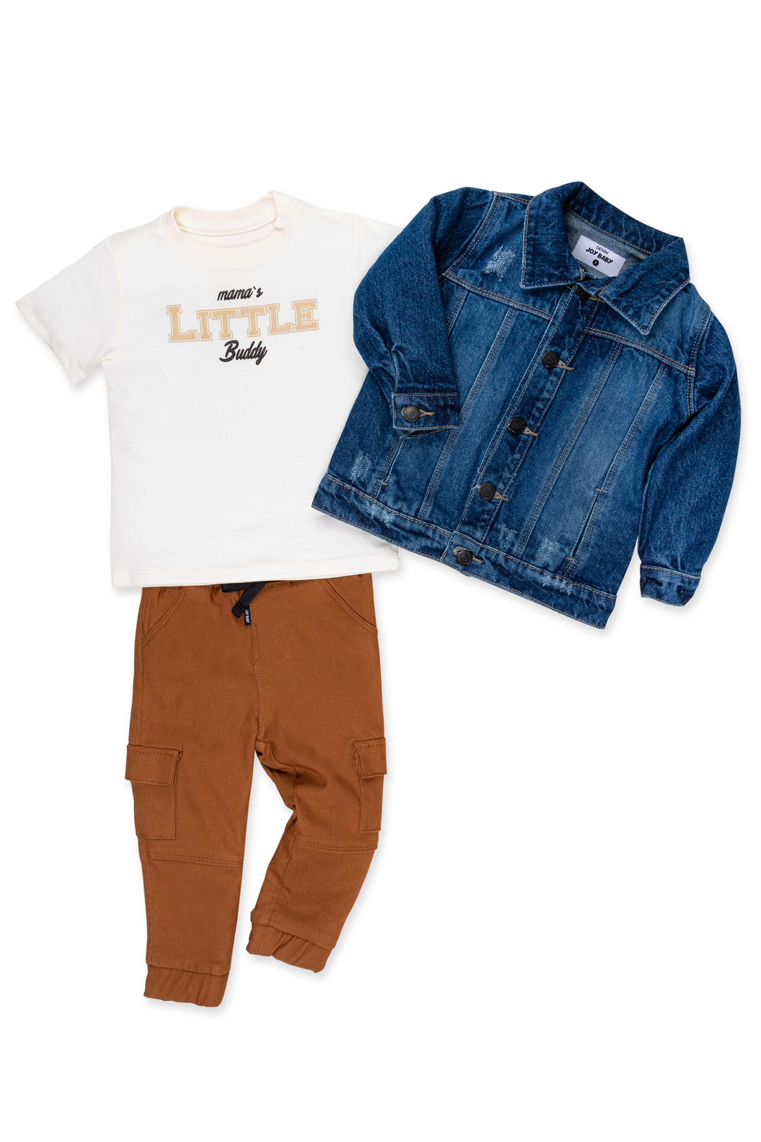 CONJUNTO 3 PRENDAS NIÑO BUDDY CAFÉ