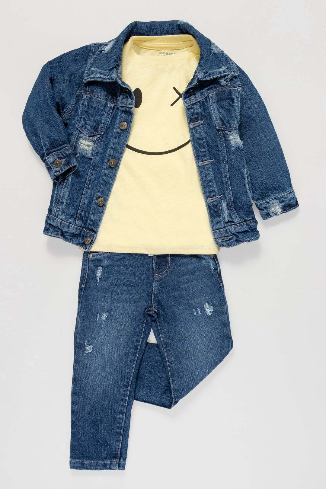 CONJUNTO 3 PRENDAS NIÑO FACE AMARILLO