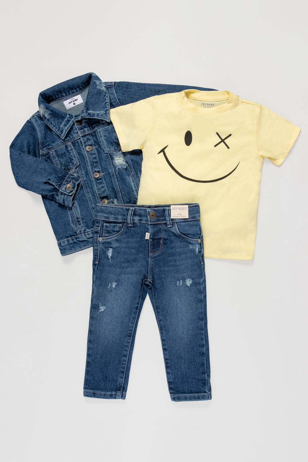 CONJUNTO 3 PRENDAS NIÑO FACE AMARILLO