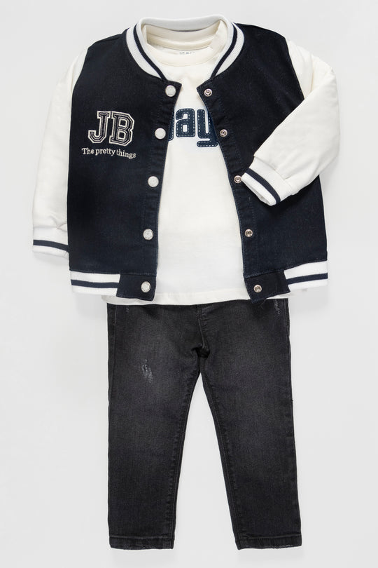 CONJUNTO 3 PRENDAS NIÑO JB AZUL OSCURO